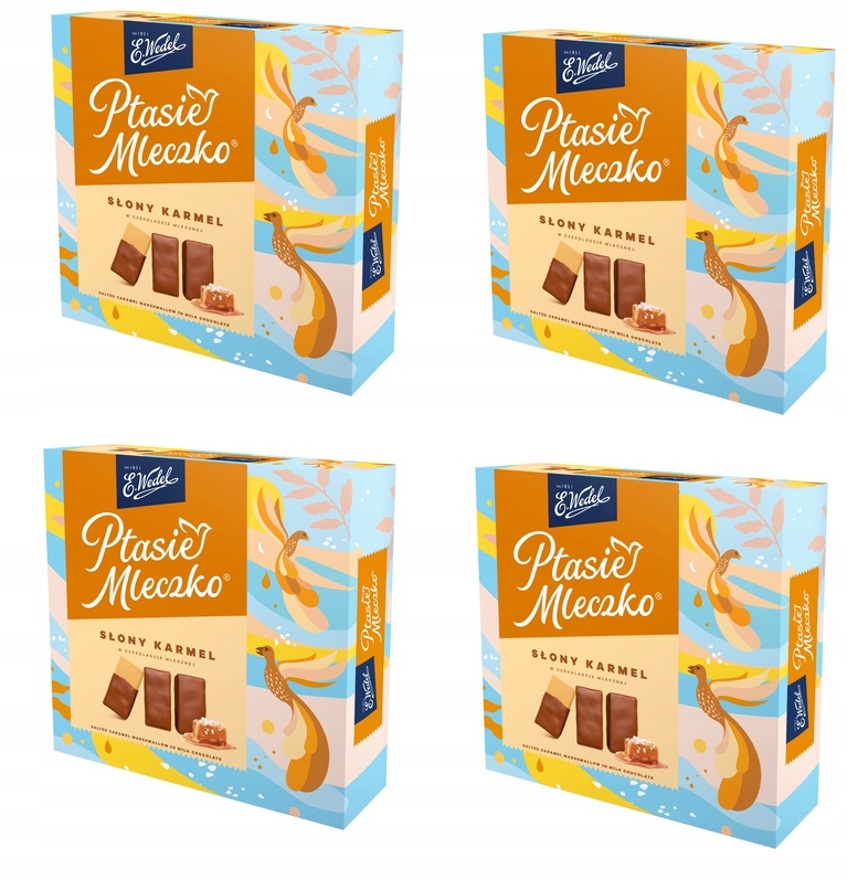 Levně 4x 340g Wedel Ptasie Mleczko slaný karamel