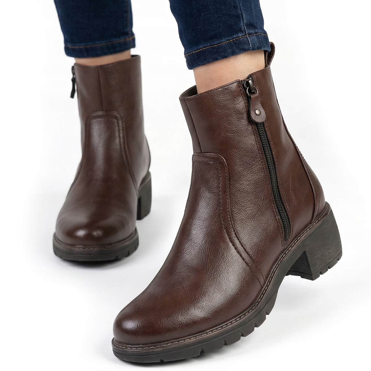 Kotníkové Boty na sloupku Zateplené, stabilní, Širší zip Wojtyłko 38