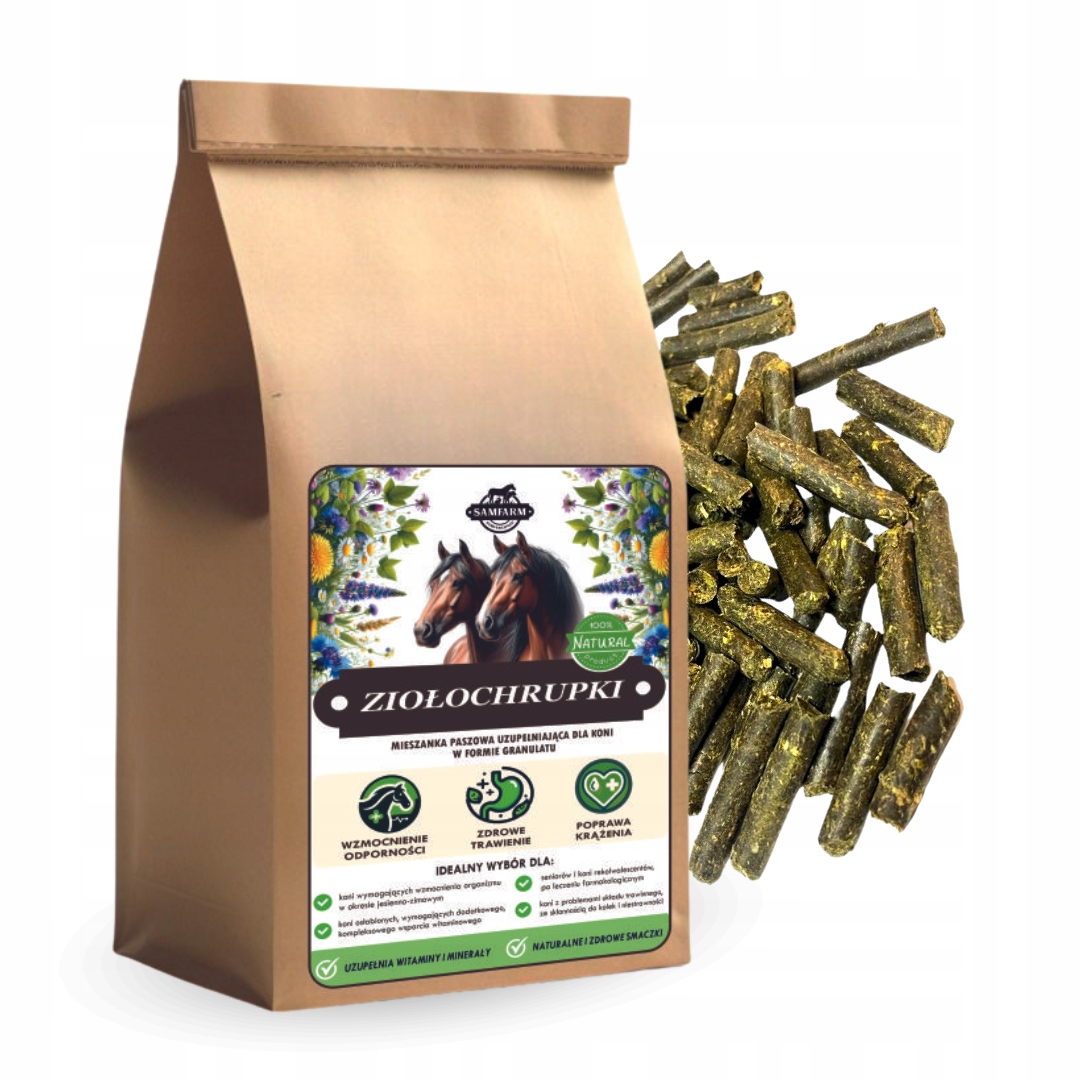 Ziołochrupki dla koni 3w1 granulat ziołowy Samfarm