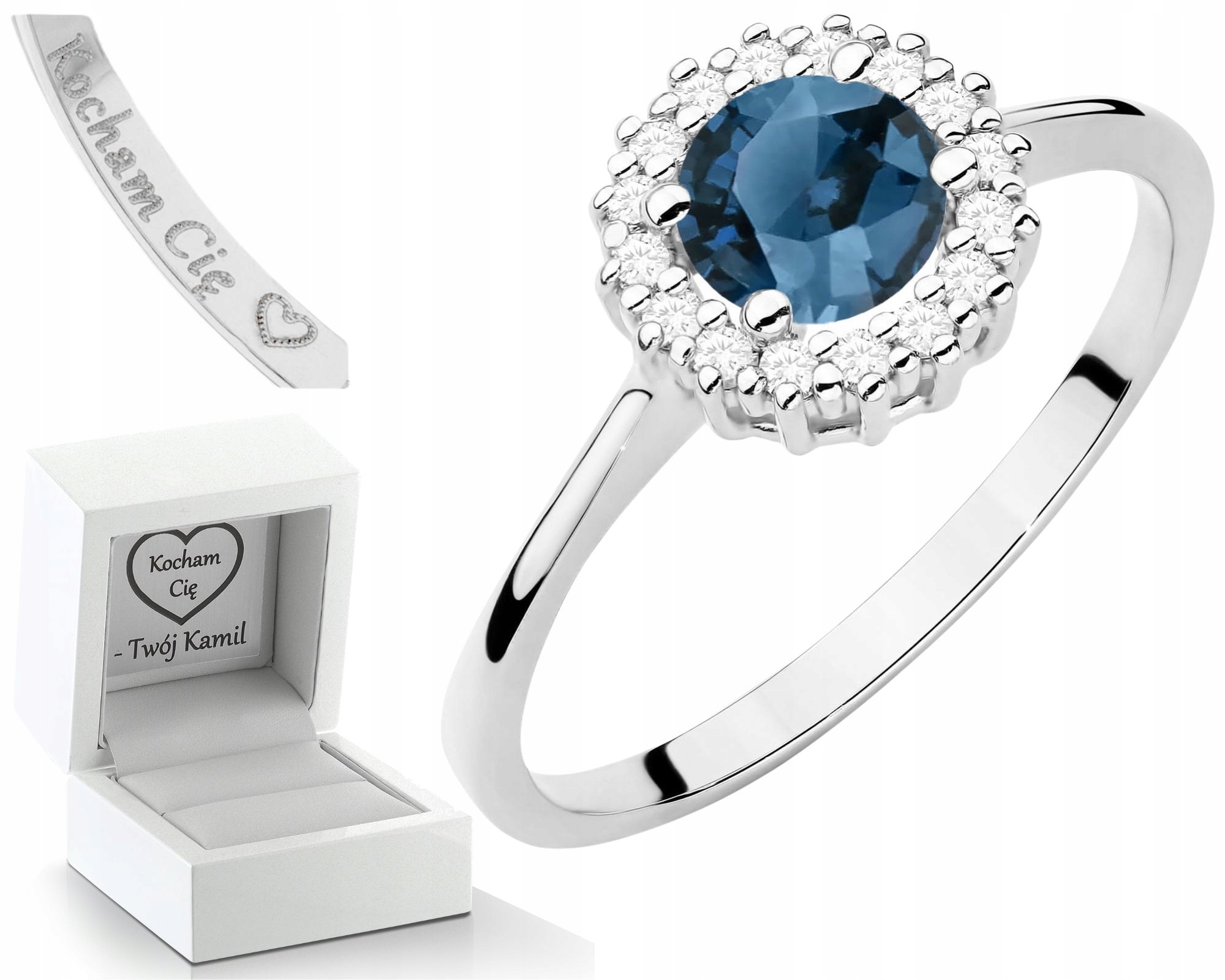 Prsten Z Prstýnek Zlata S Topazem, Londýnské Modré Diamanty, Moderní Dárek 585