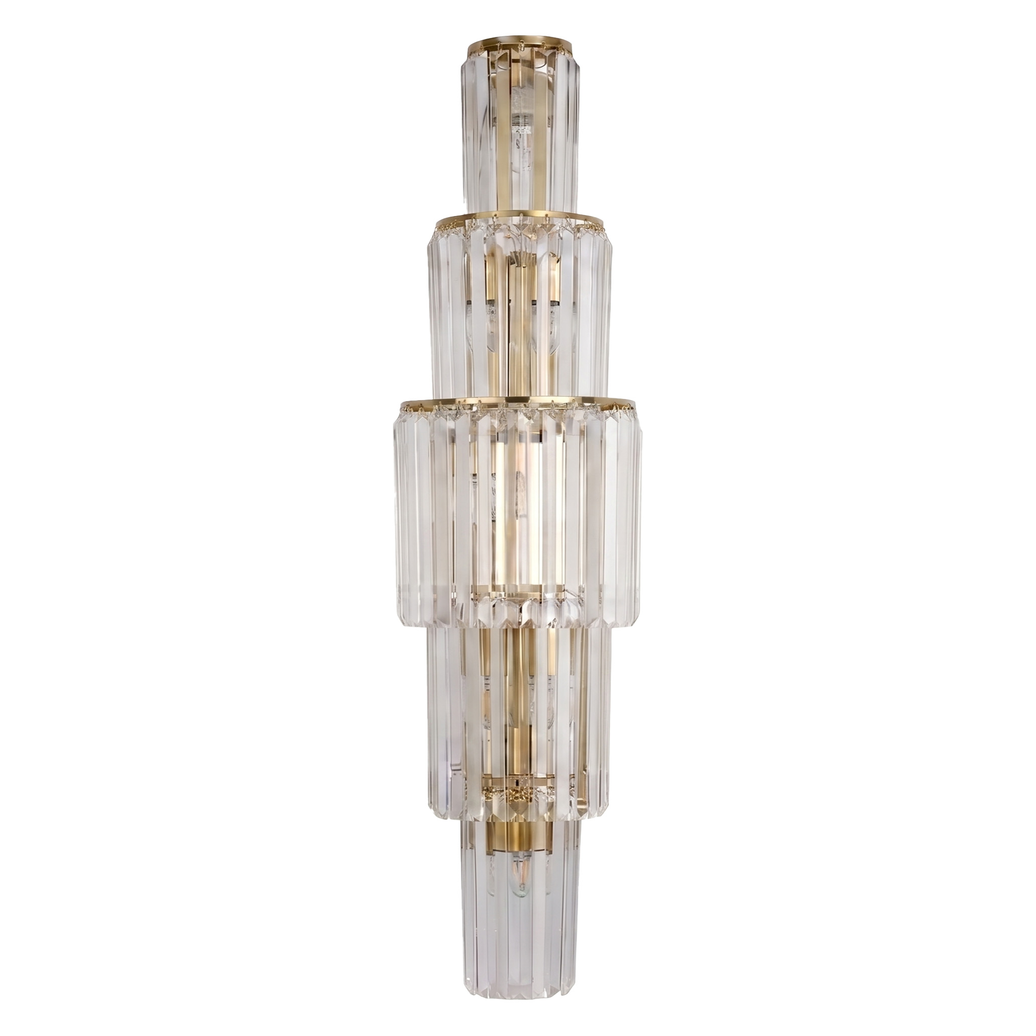 Kinkiet Lampa Ścienna Glamour Kryształowa Złota 80 CM Toolight Do Salonu