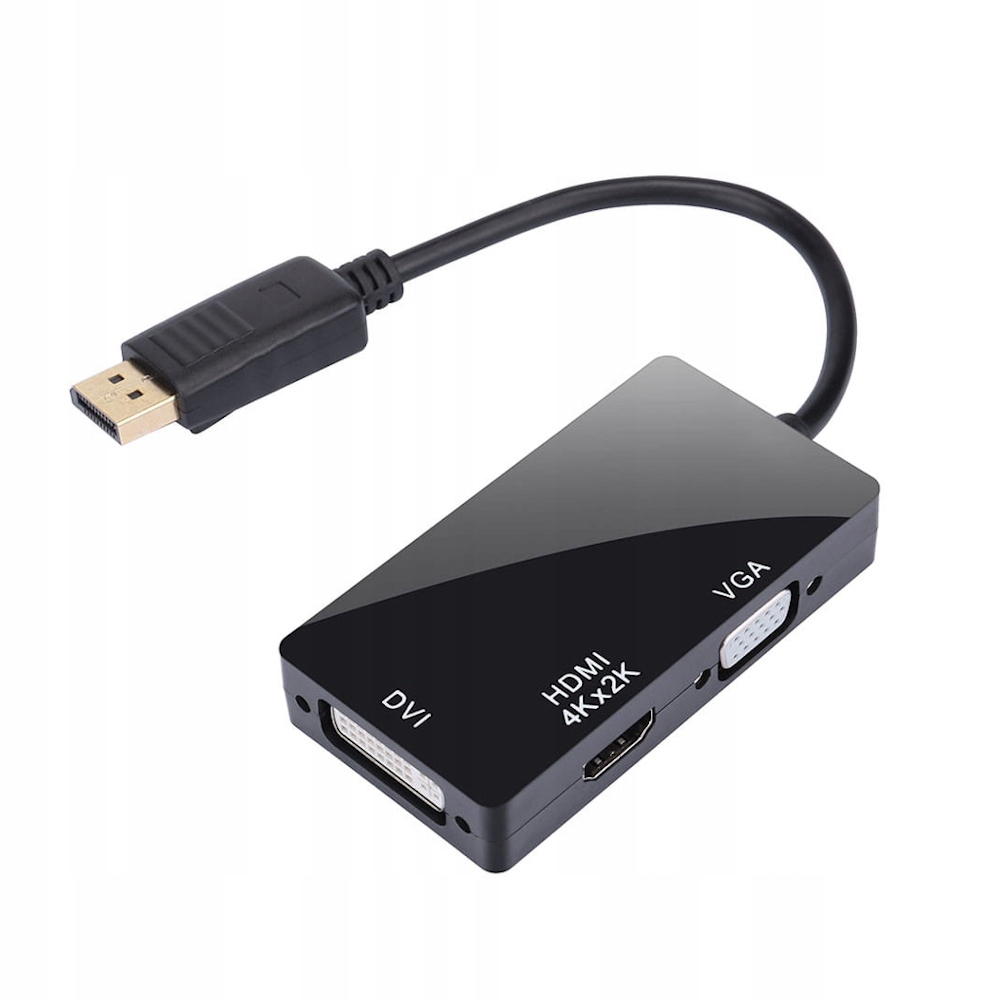 Konwerter z DP DisplayPort na DVI HDMI VGA Zastosowanie Video