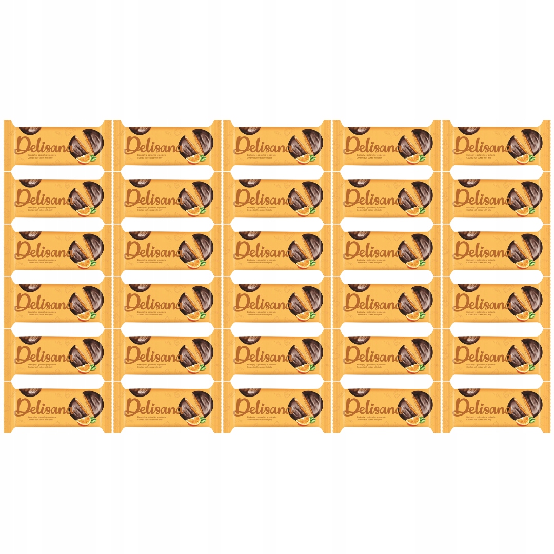 Levně Delisana Piškoty s pomerančovým želé a čokoládou 135 g x 30 kusů