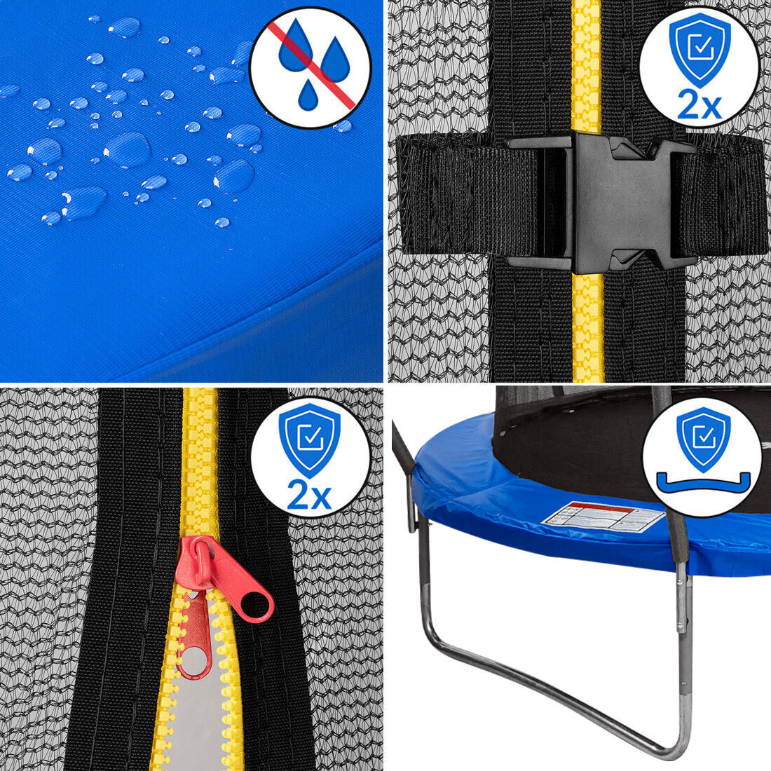 TRAMPOLINA OGRODOWA Z SIATKĄ WEWNĘTRZNĄ DLA DZIECI GALWANIZOWANA 10FT 305m Marka inna