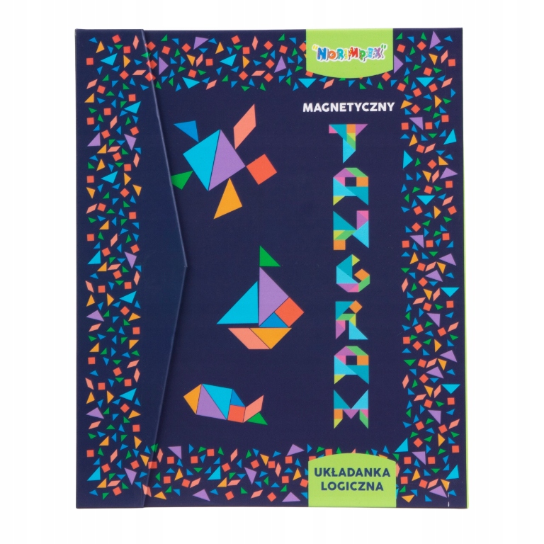 TANGRAM KLOCKI MAGNETYCZNE DREWNIANA UKŁADANKA LOGICZNA PUZZLE Stan opakowania oryginalne