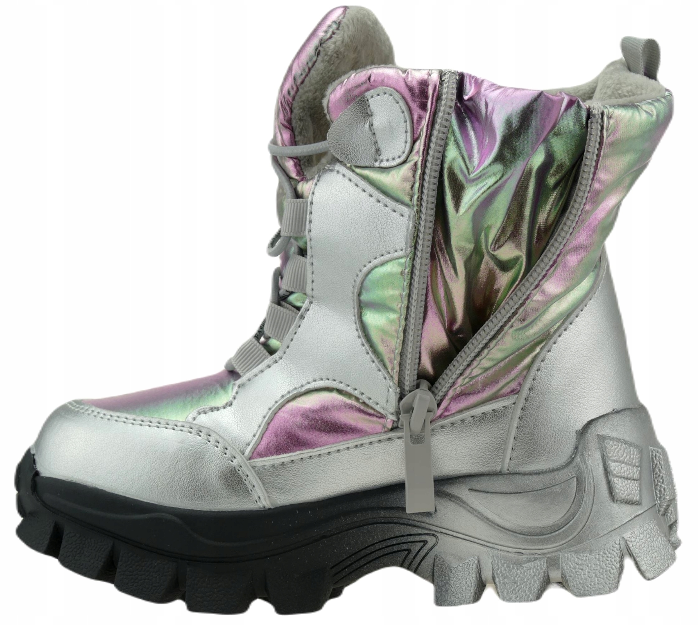 BUTY ZIMOWE DZIEWCZĘCE OCIEPLANE ŚNIEGOWCE 27 Kolor srebrny