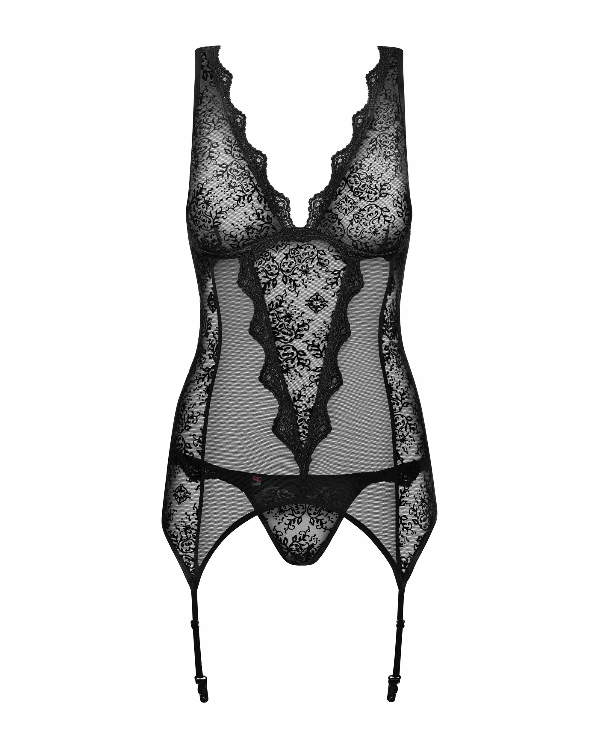 OBSESSIVE Emperita koronkowy gorset i stringi S/M Rozmiar S/M