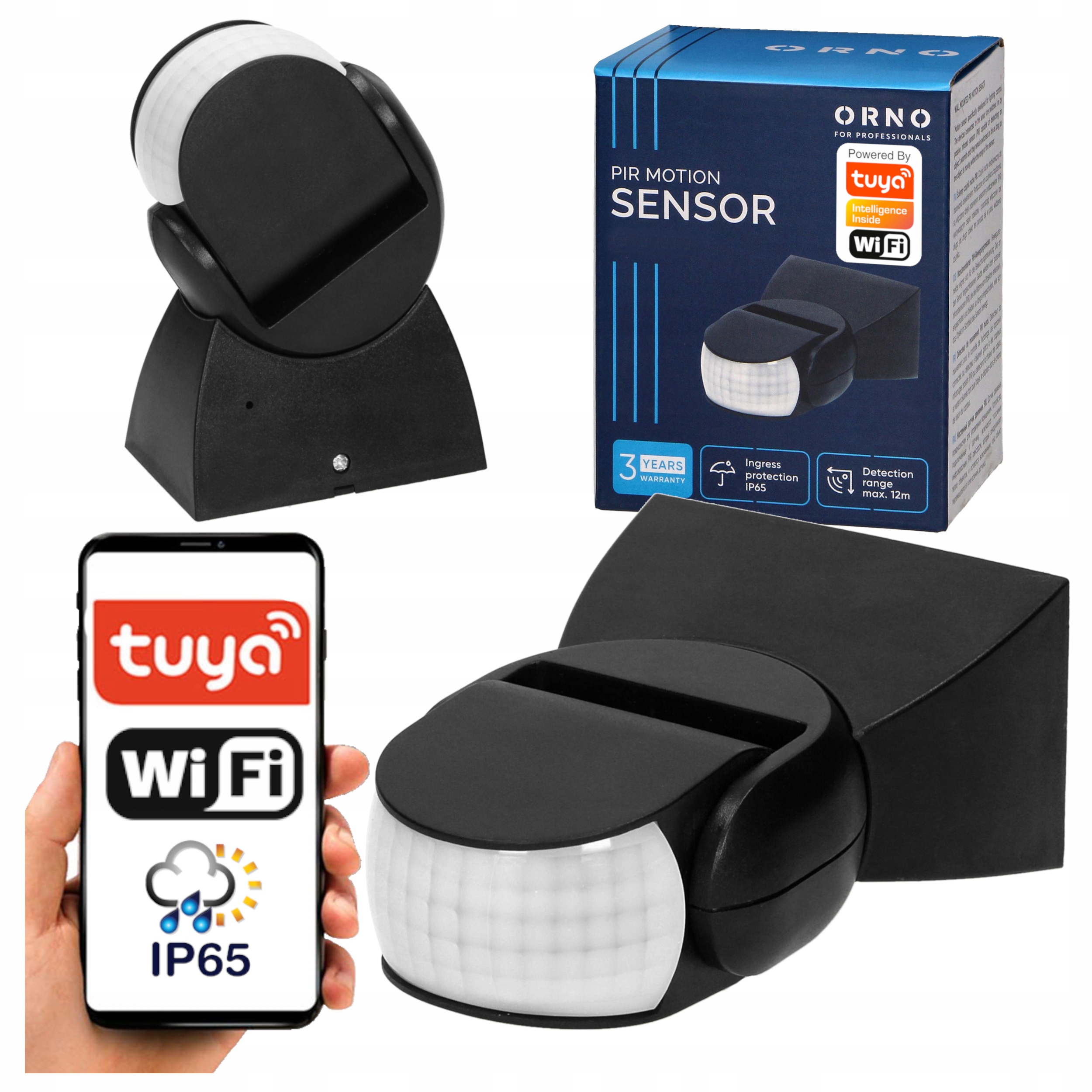 Czujnik Ruchu Wifi Aplikacja Tuya Zmierzchu Alarm Regulacja Zewnętrzny IP65