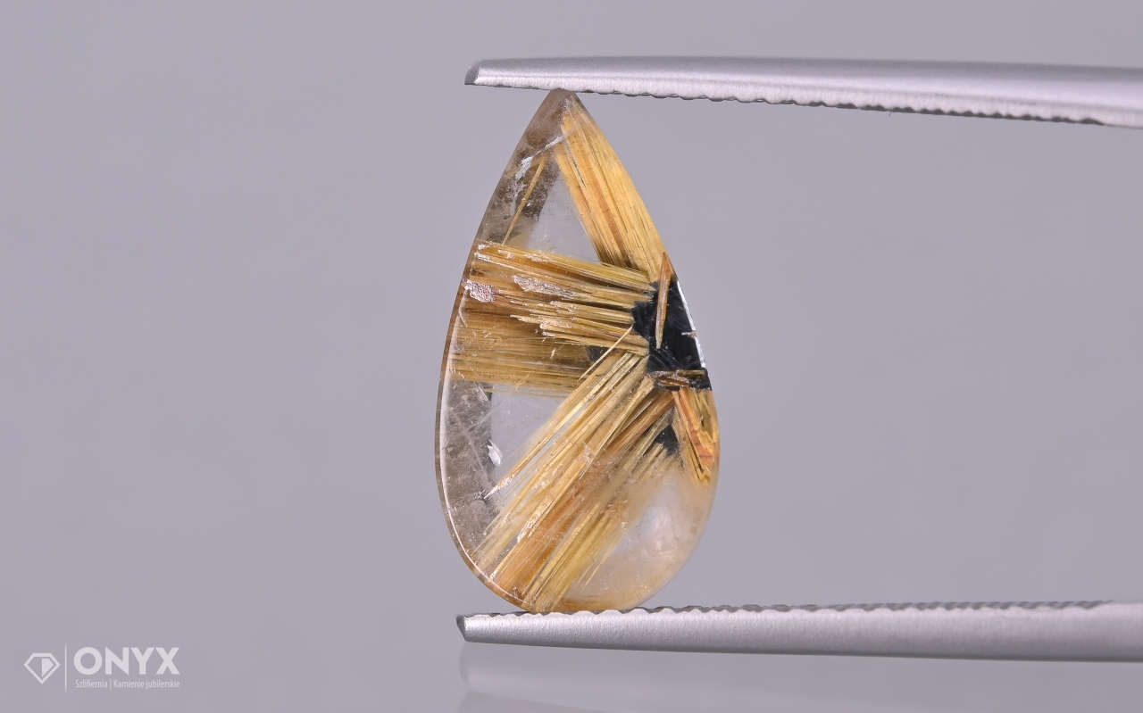 Křemen s rutilem mělký slzný 15,5x8,5 mm