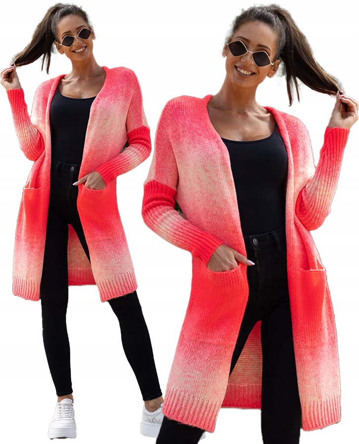 Kardigan Dámský svetr Přehoz Dlouhý měkký svetr (38-52) vel 46