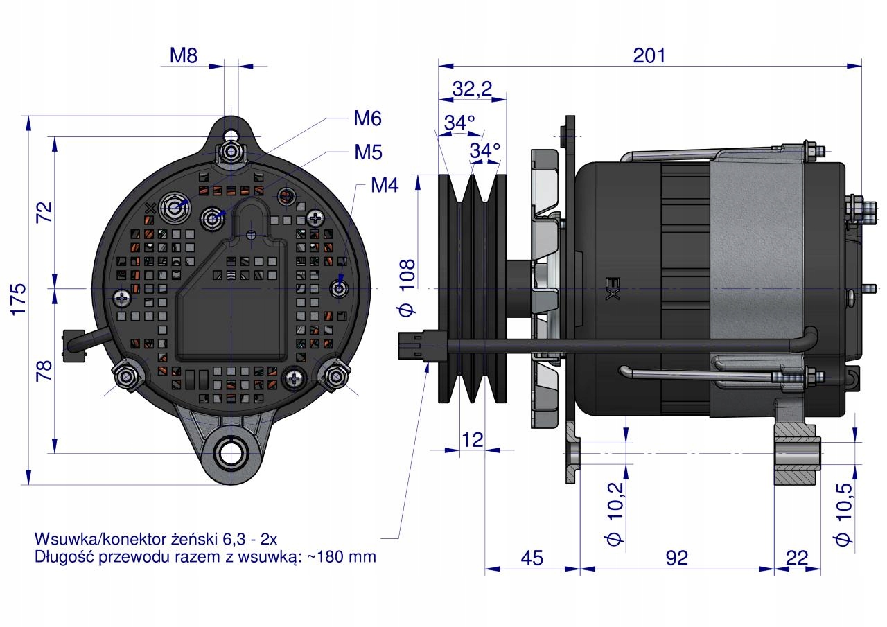 Alternator MTZ 80A z przewodem EXPOM KWIDZYN eu Producent części GMP