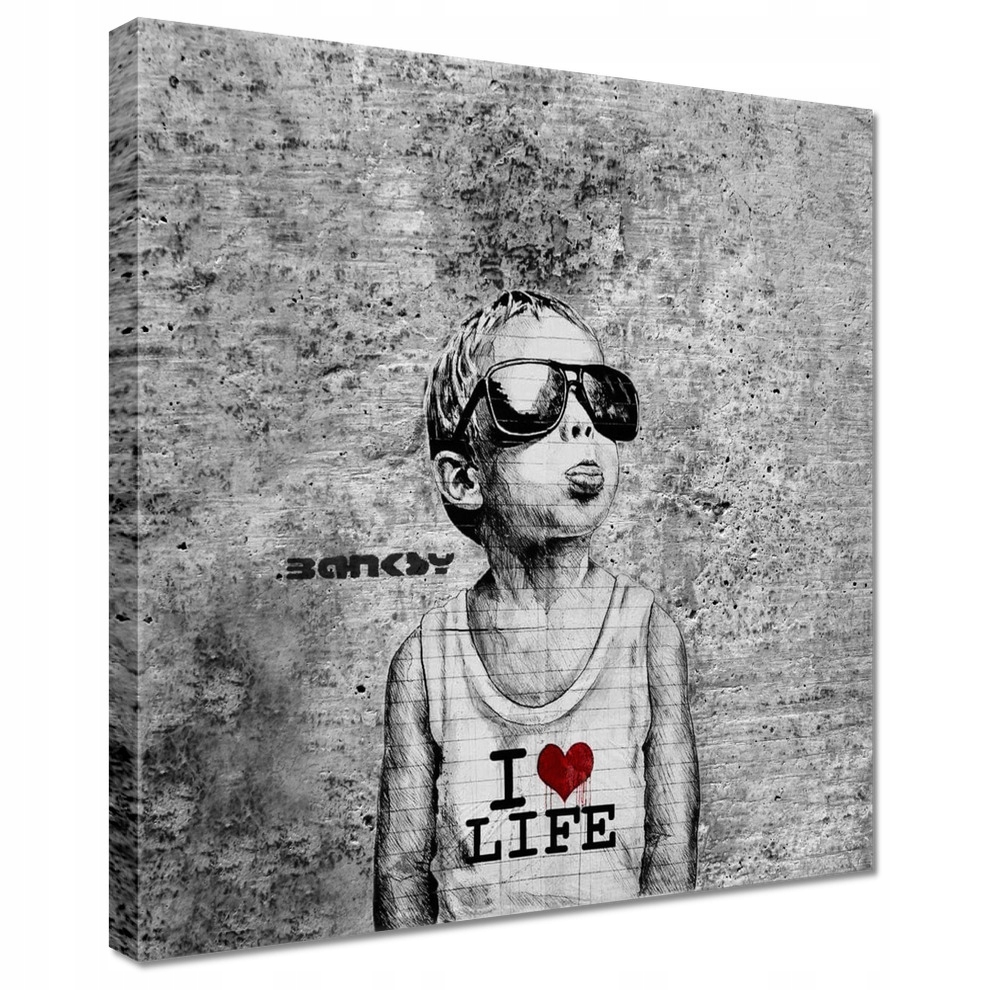 

Obrazy 20x20 I love life Banksy Spray