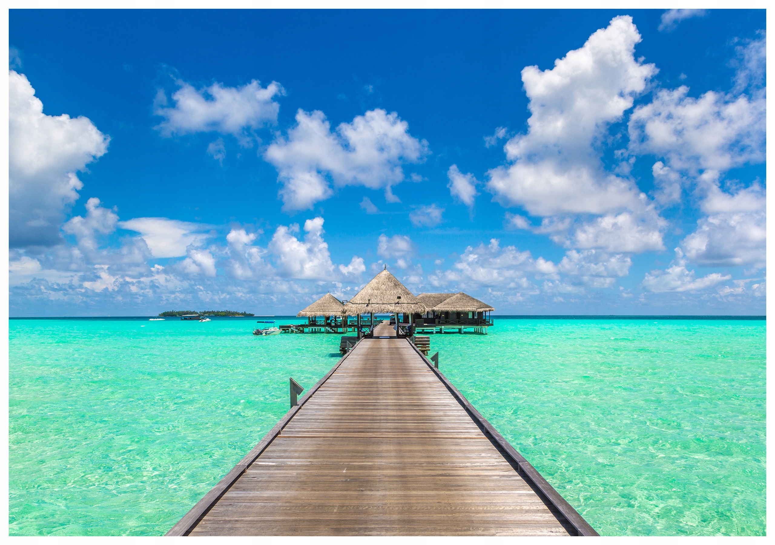 Vliesová fototapeta Mořská idyla Pirs na Maledivách lazura 200x140 lepidlo