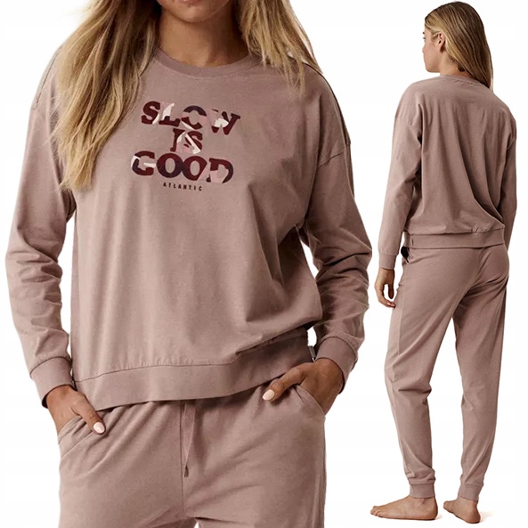 Dámské teplákové pyžamo, 100% Bavlna domácí Teplákovka souprava Atlantic NLP-499 velikost S