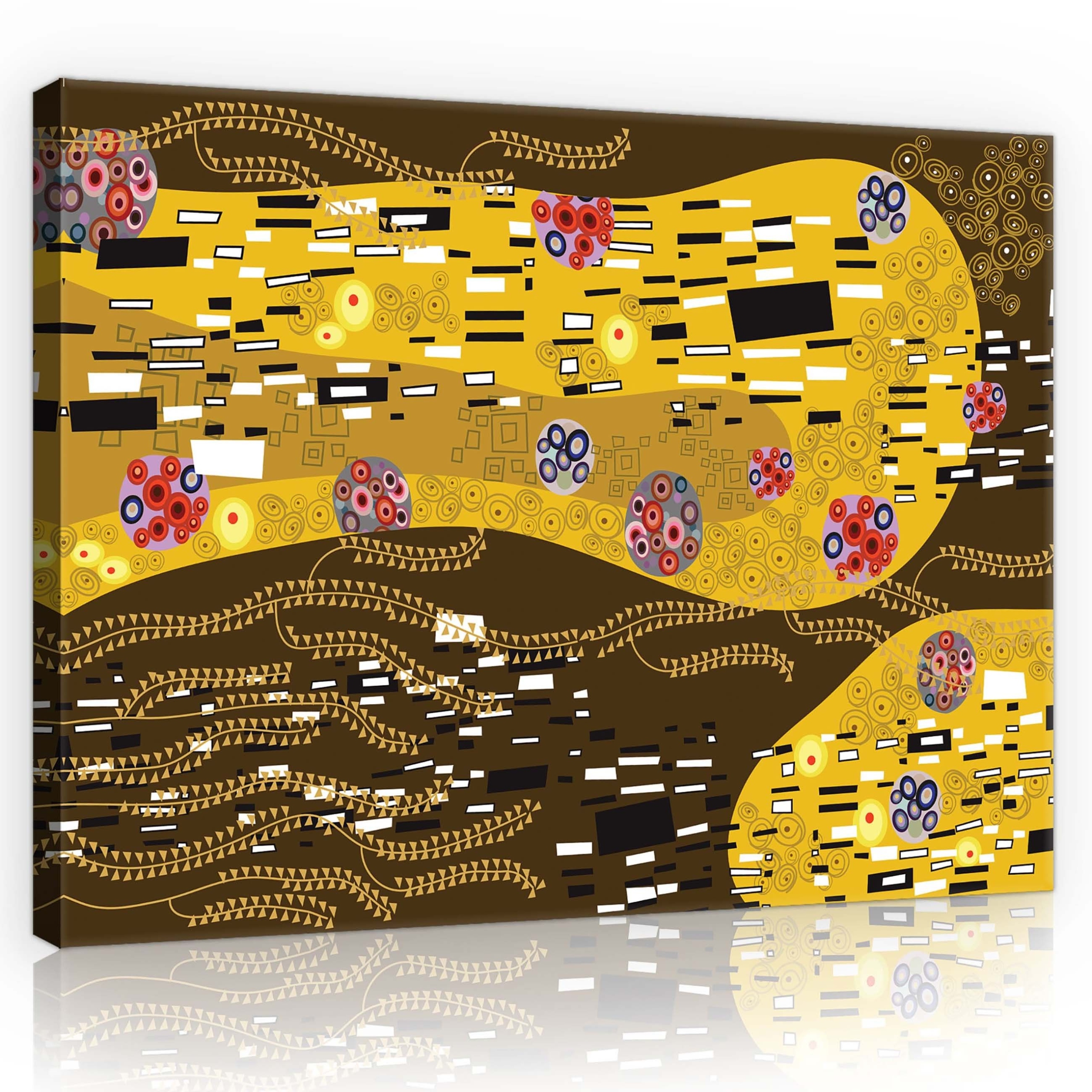 Obraz 80x60 Abstrakce dekorativnost zlato geometrie ornament barvy umění