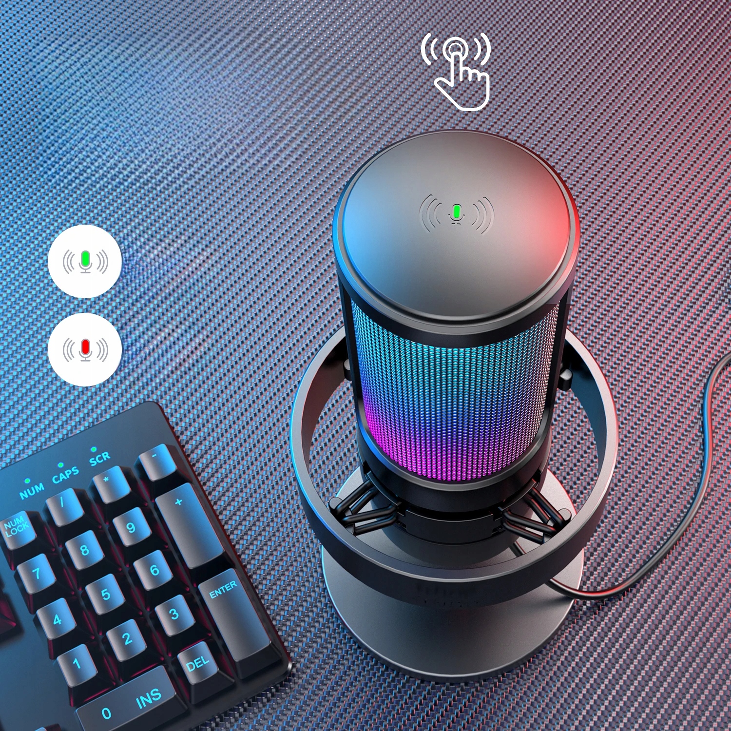 MIKROFON FIFINE A8 DO GIER NAGRYWANIA STREAMINGU RGB POP FILTR PC MAC Zastosowanie studyjny