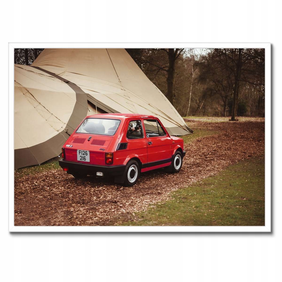 Plakáty v rámu 70x50 Červený malý Fiat 126p