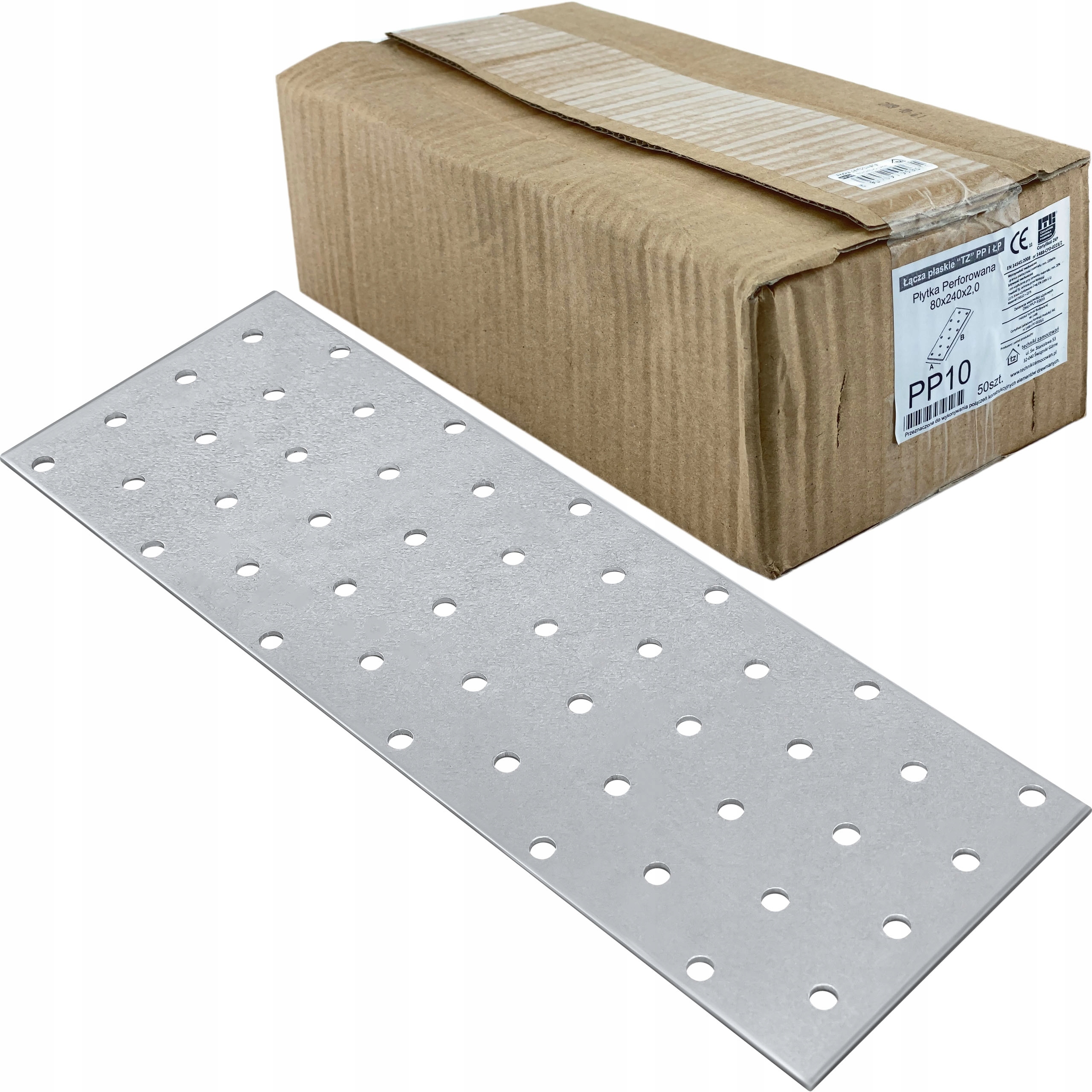 Perforované dlaždice 80x240 x 2mm 50 ks Ploché tesárske spojky PP10