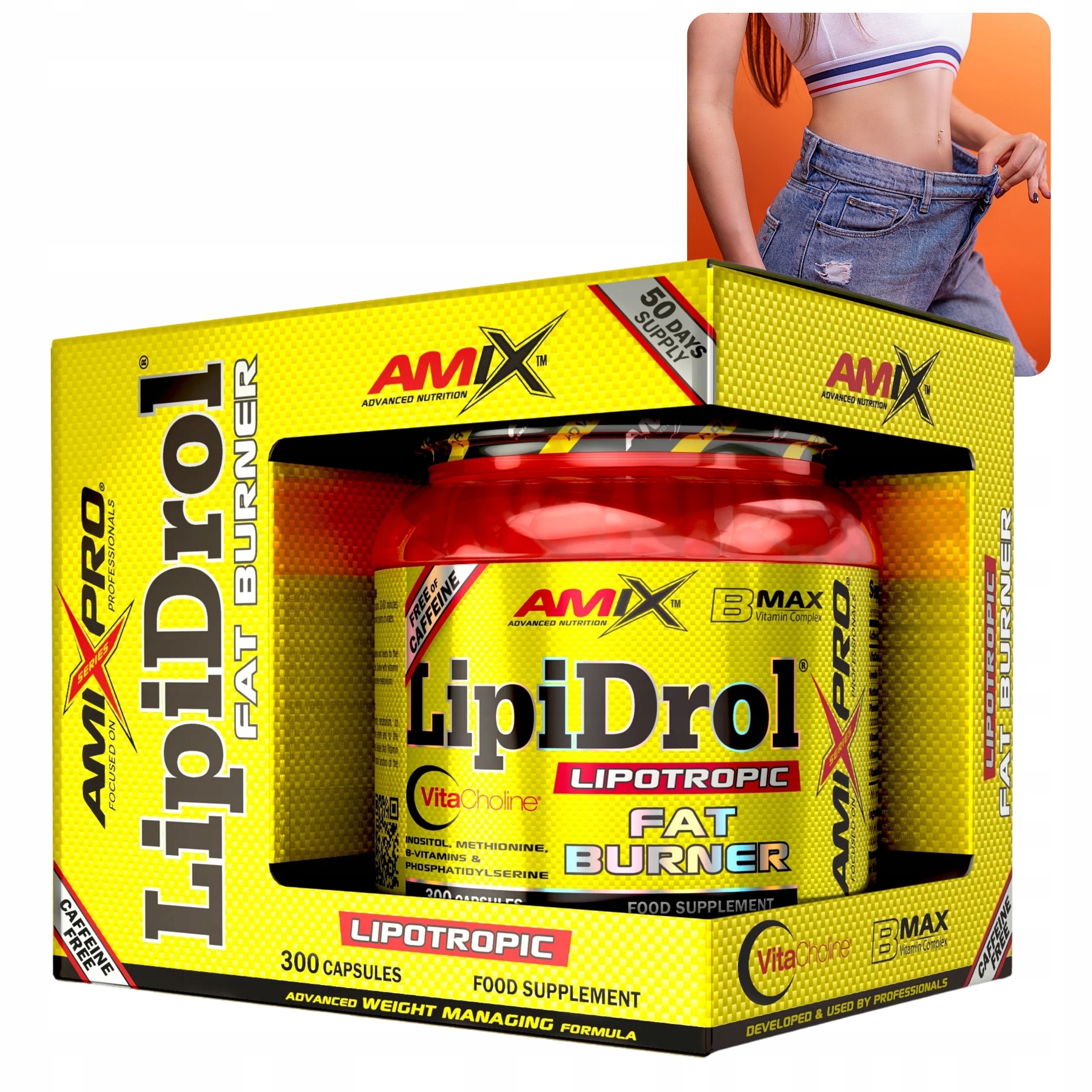 Silný spalovač tuků bez kofeinu Lipotropic Fat Burner Amix Lipidrol
