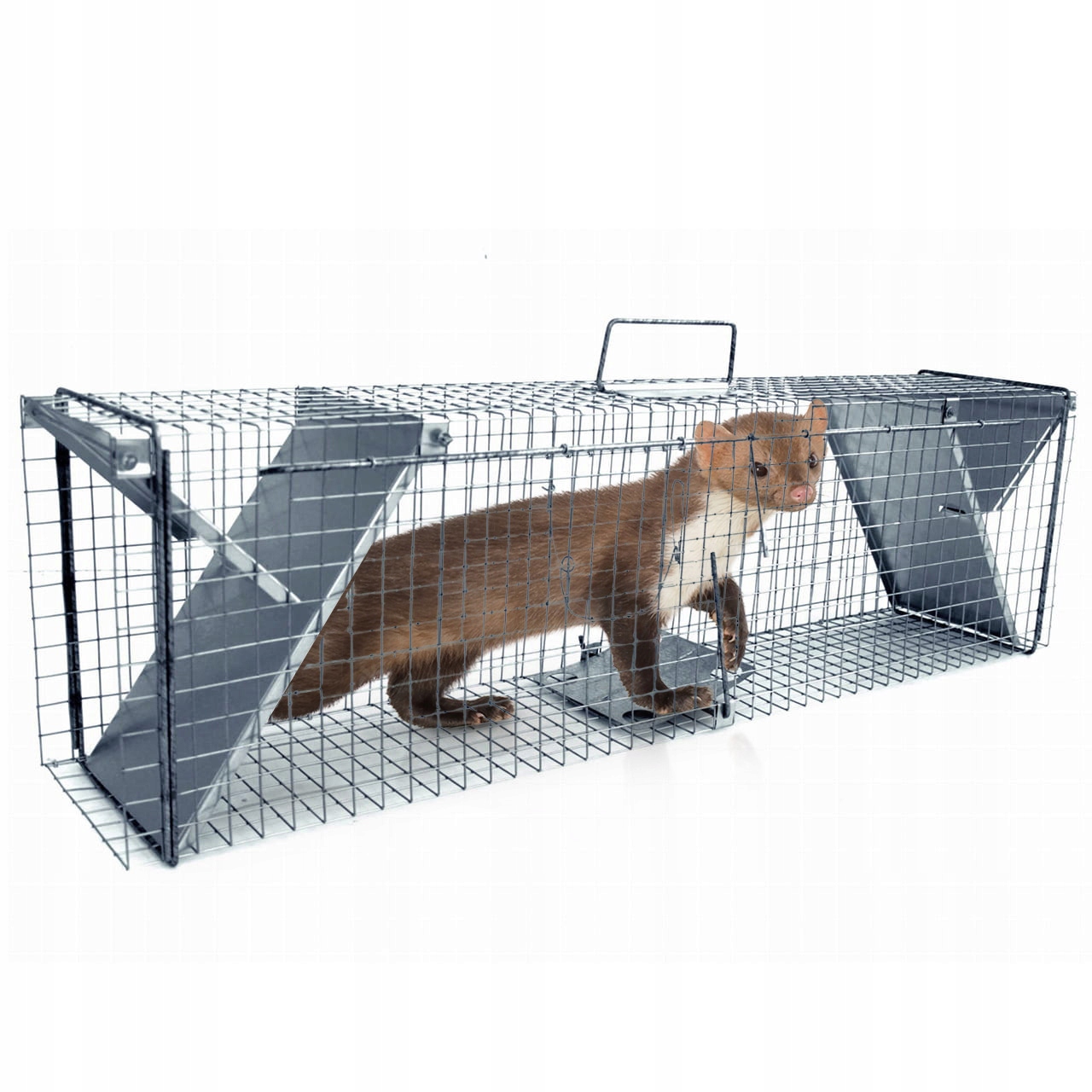 Klatka Pułapka na Kuny Koty Norki 102x20x27 cm Pułapka Na Kuny Żywołowna