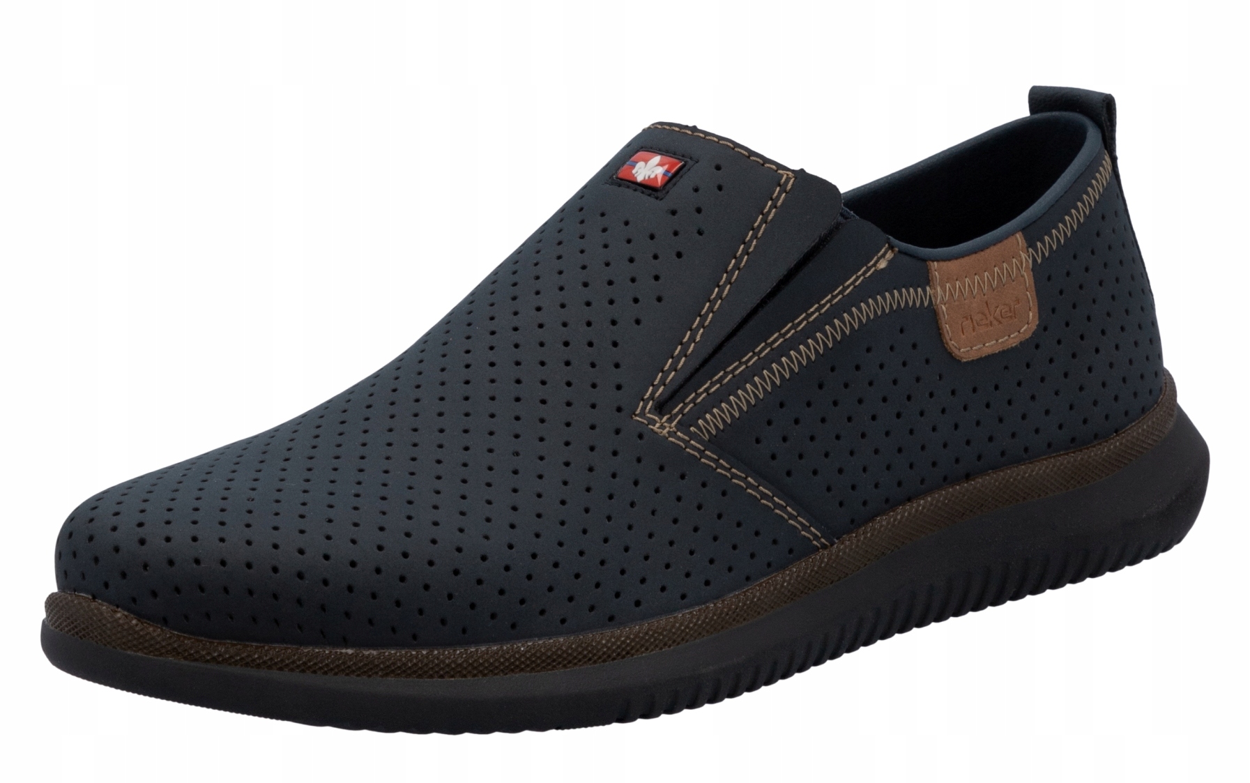 Rieker 10452-14 vel.43 tmavě modré nazouvací kožené pánské polobotky Tuhost H