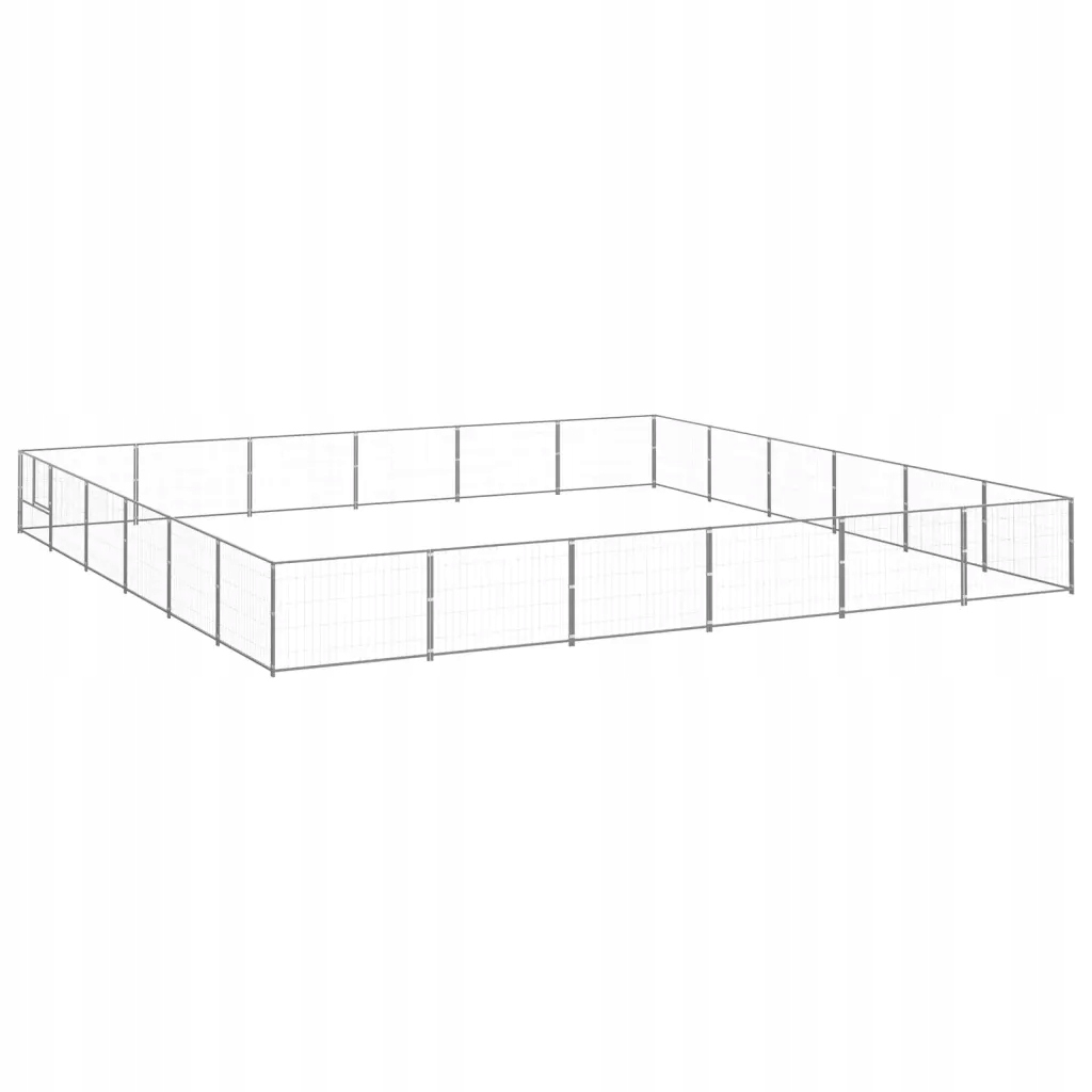 Levně Kotec pro psa, stříbrná, 36 m², ocelová
