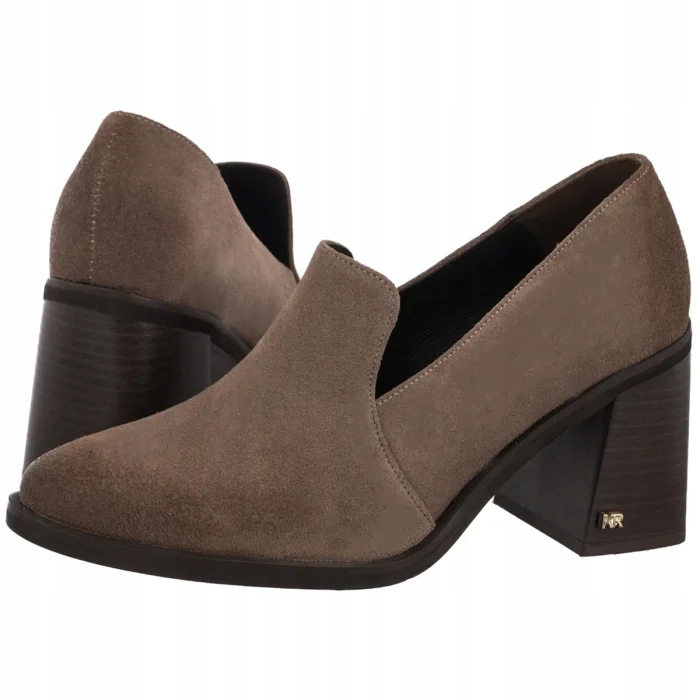 Dámské semišové polobotky na podpatku Karino Béžové 5675/008-P