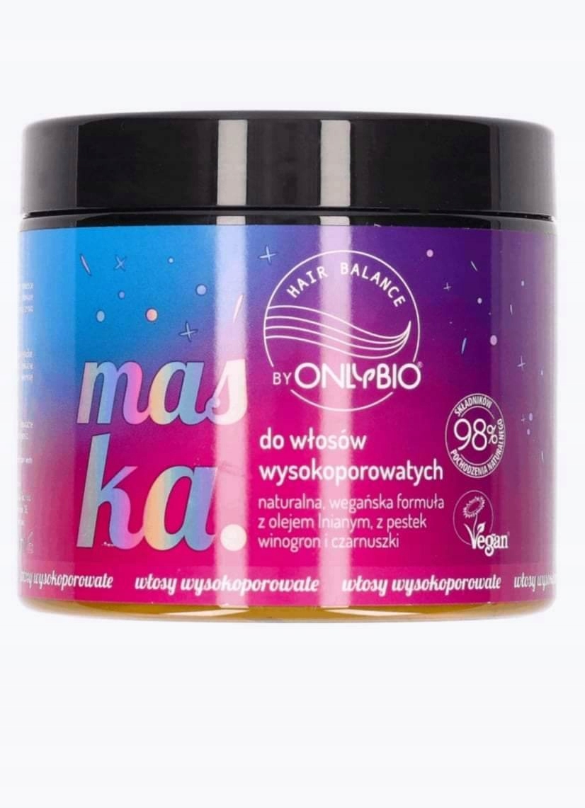 OnlyBio maska do włosów wysokoporowatych 400 ml