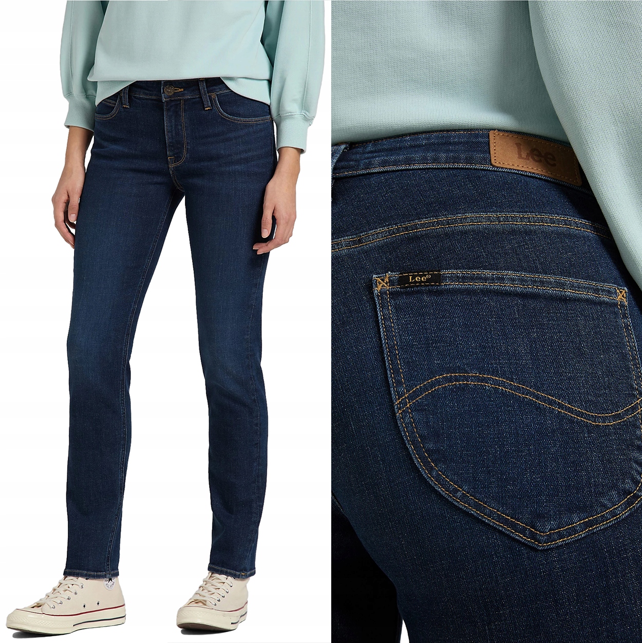 Lee Elly slim Dark Daisy jednoduché dámské džínové kalhoty W28 L33