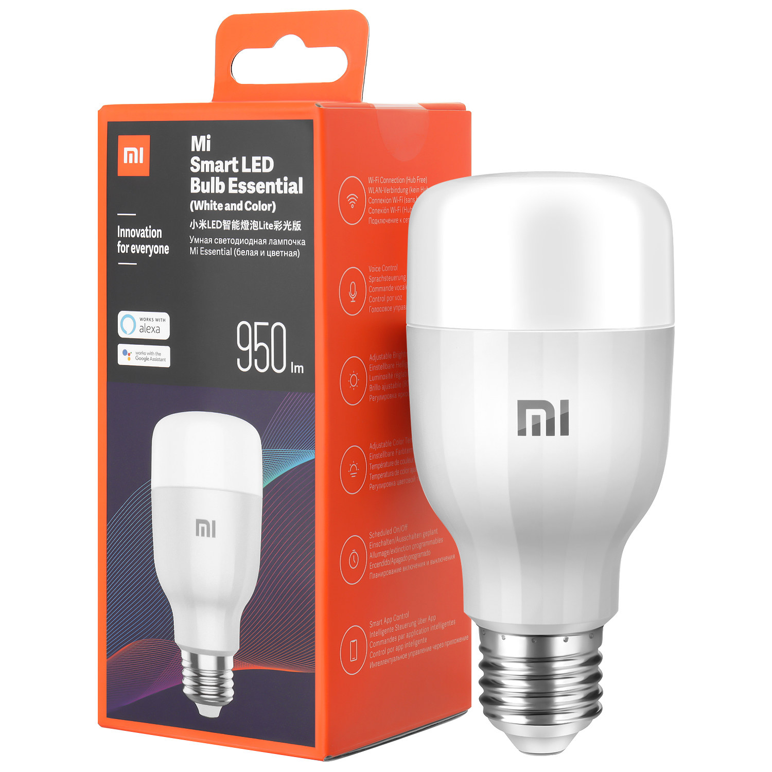 Żarówka LED Inteligentna WIFI Xiaomi Smart Bulb Essential White&Color E27 EAN (GTIN) 5706541132174