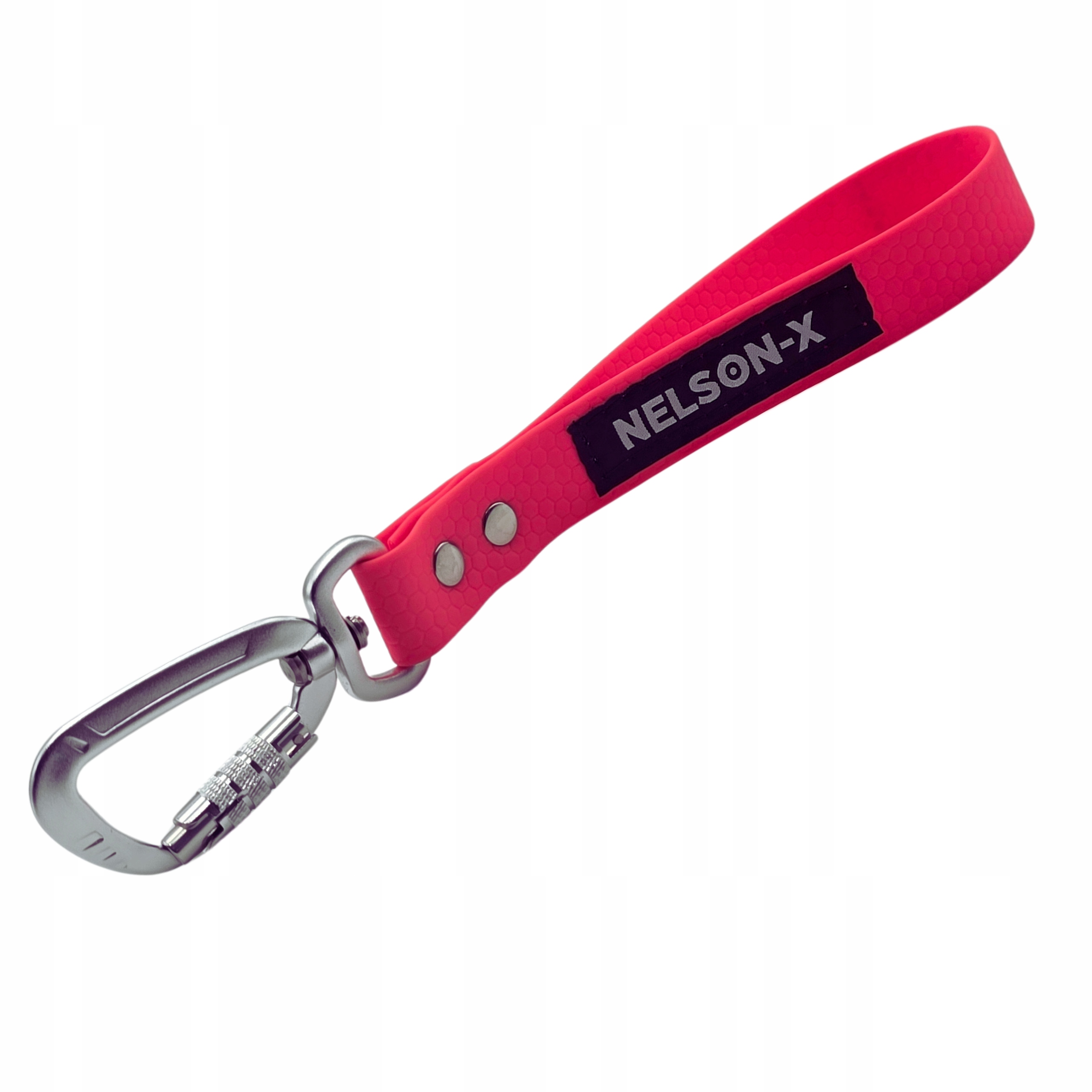 Vodítko Krátká Rukojeť Nelson-x Pvc Biothane 2,5 CM Karabinová Twist-lock