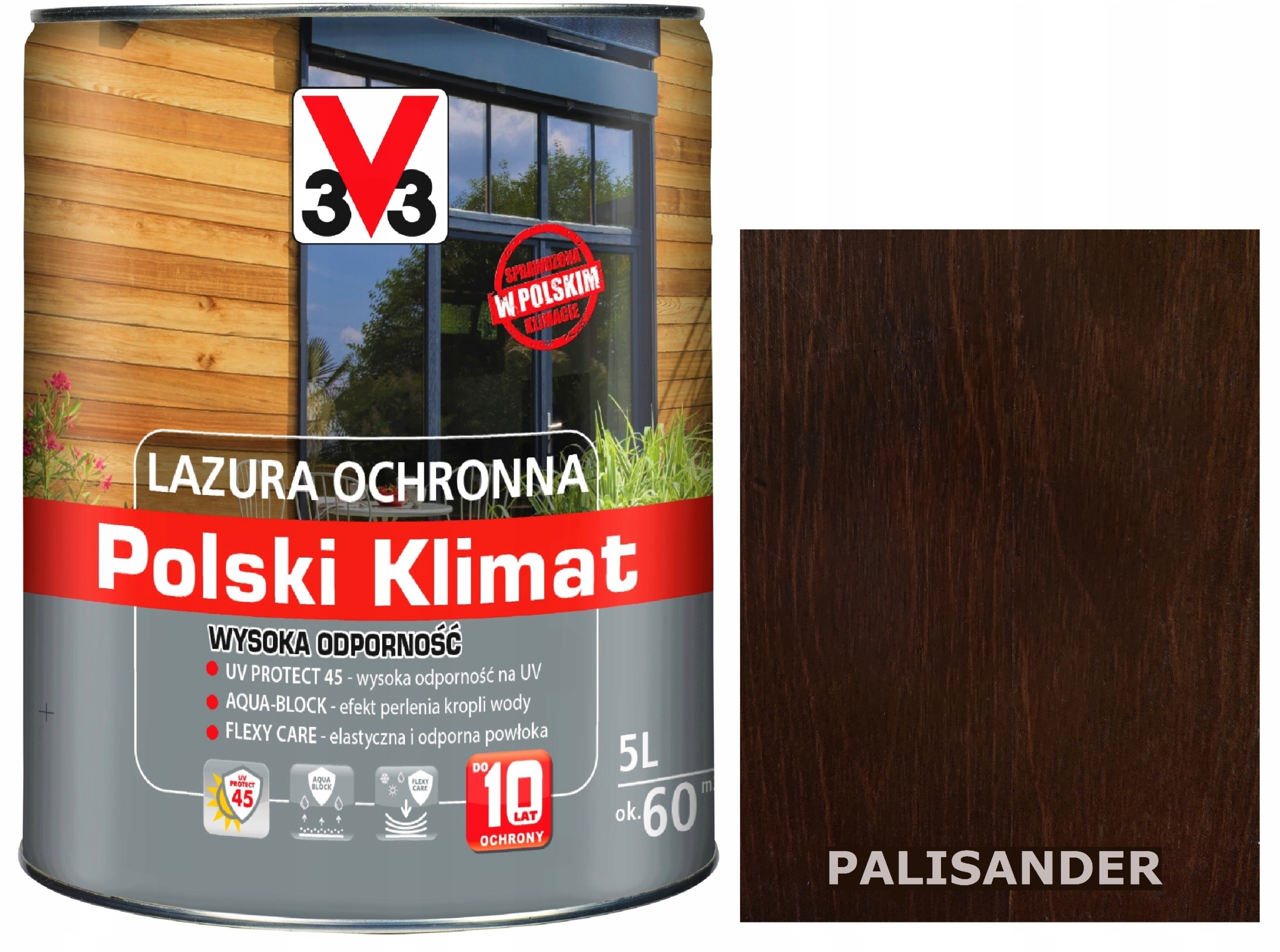 Lazura V33 Polski Klimat 10 lat Palisander 5L