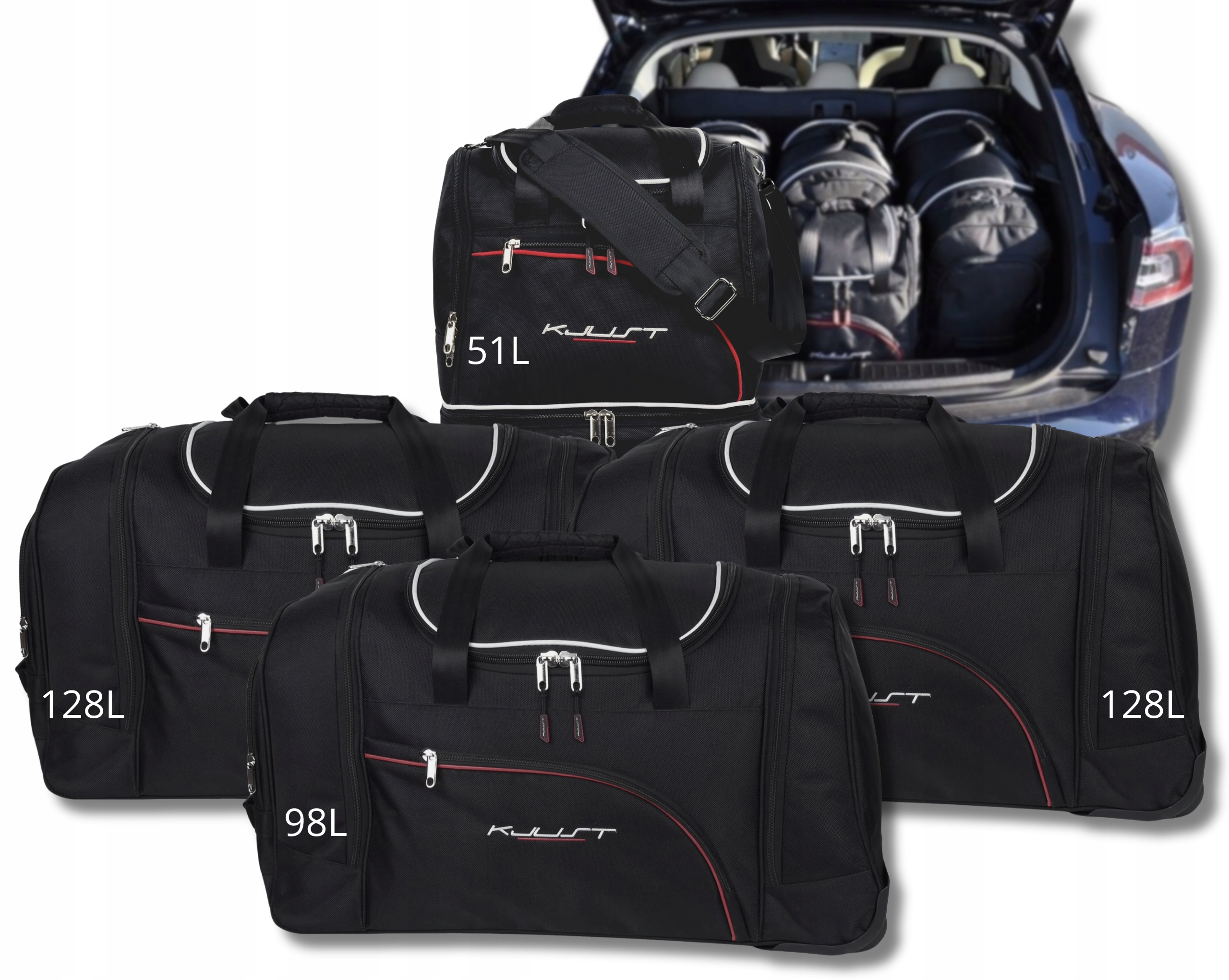 Cestovná Taška Do Kufru Tesla Model S 2012-2016 4 ks
