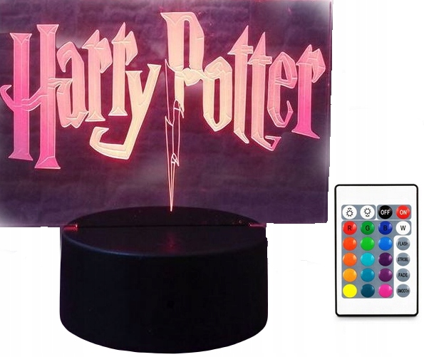 

Lampka 3D Led Harry Potter Napis Kolor Pilot Usb
