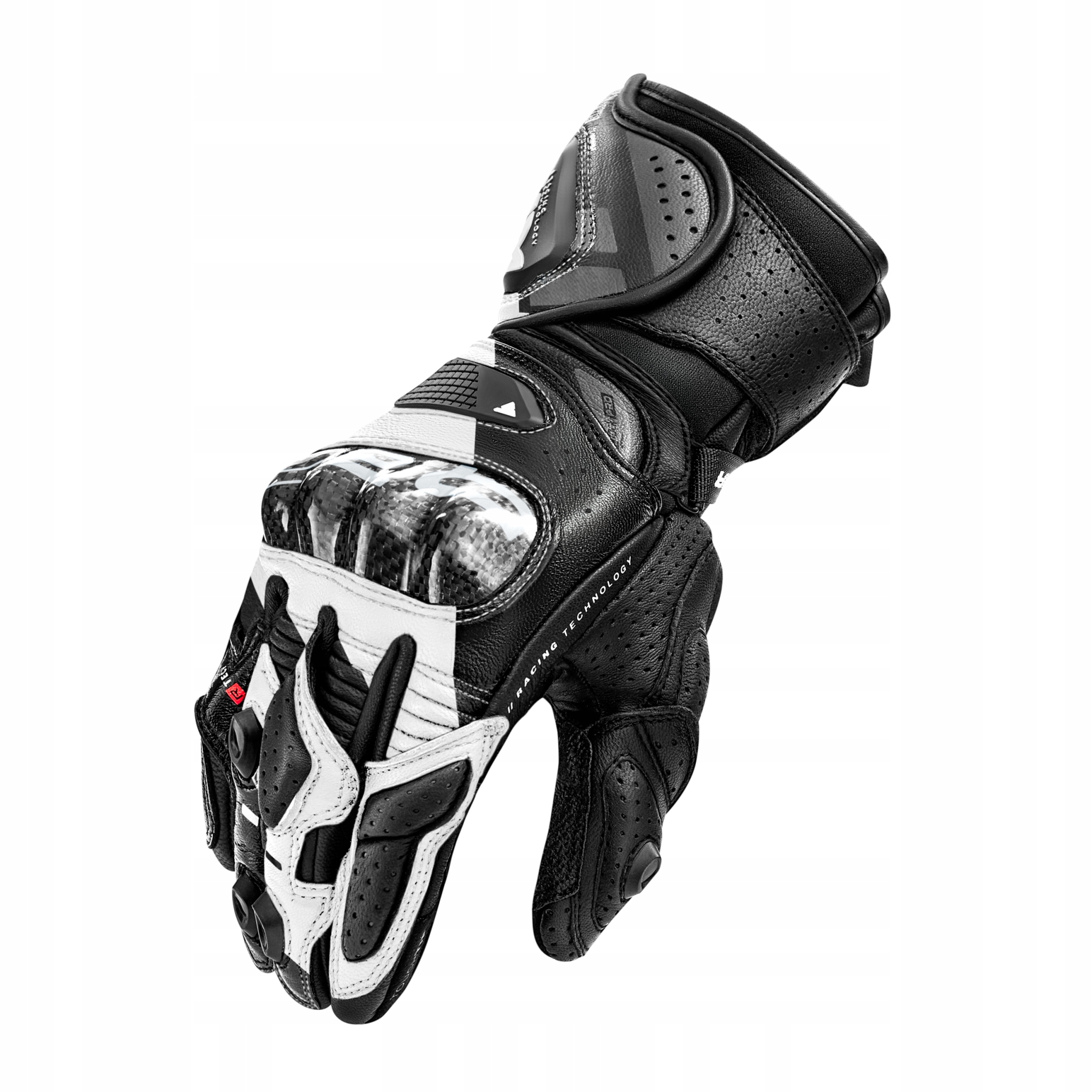 Dlhé kožené motocyklové rukavice Shima RS-3 Men White M