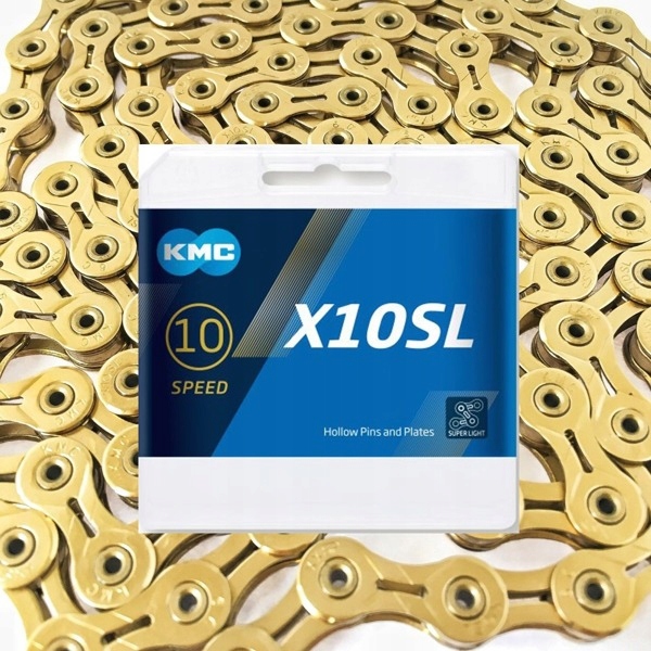 

Łańcuch Kmc X10SL SuperLight Gold 10sp +spinka Box