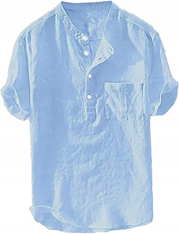 Pánská Košile Modrá Stojáček M