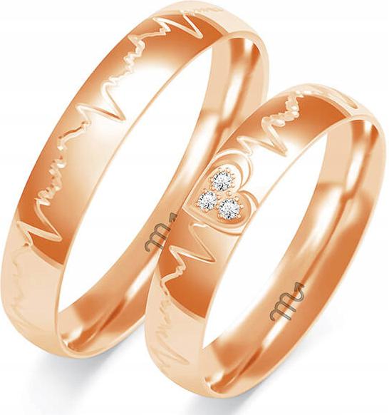 Moderní snubní prsten ze zlata 585, 23 24 25, dámská kolekce pro muže