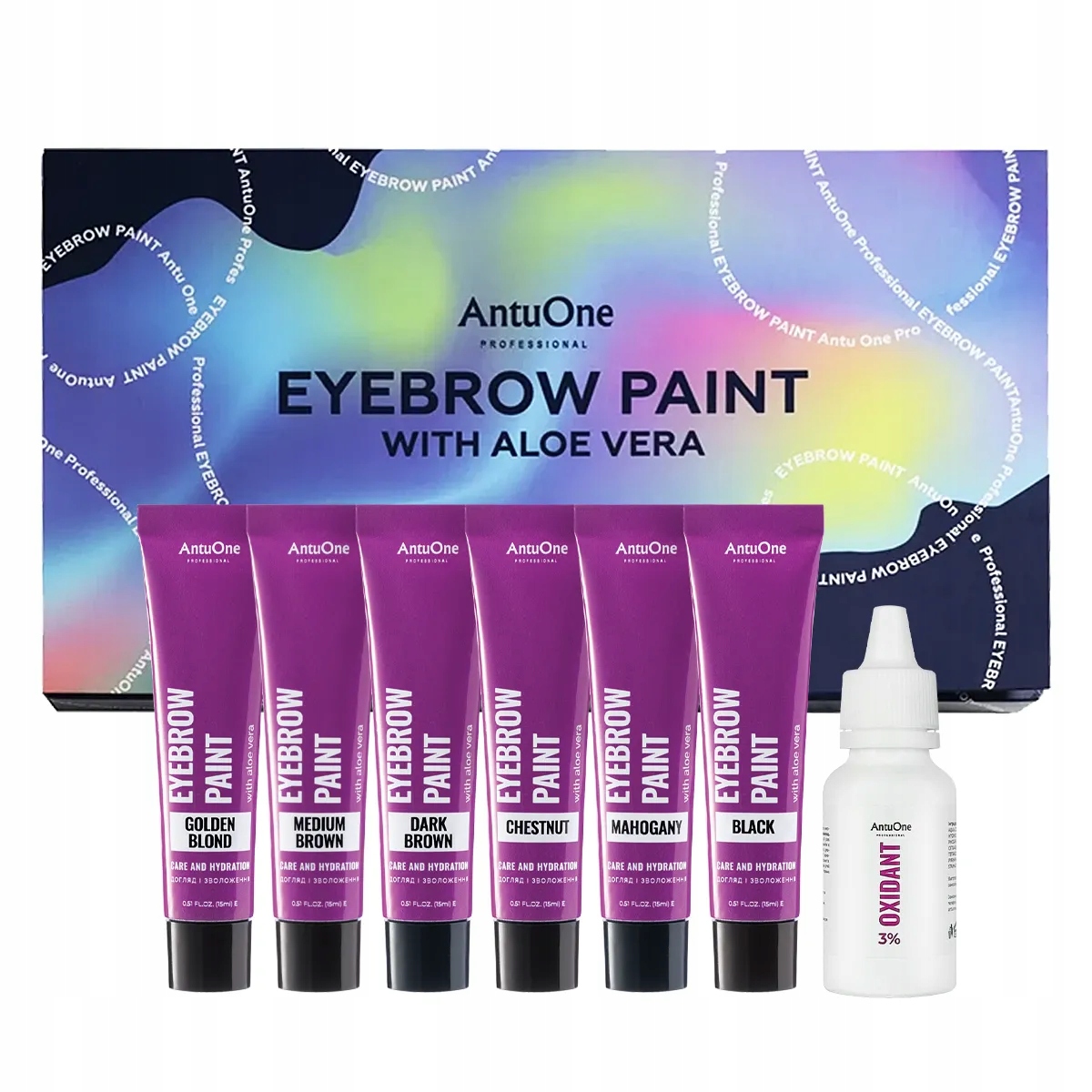 Sada barev na obočí AntuOne 6 barev oxidant AntuOne 3%