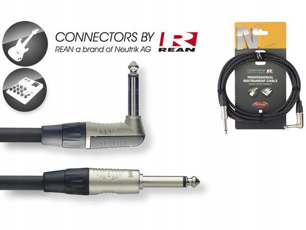 Stagg NGC3PLR kątowy kabel instrumentalny 3m