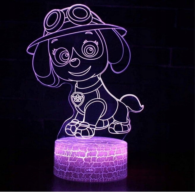 

Lampa 3D Led Usb Psi Patrol Paw Skye Pilot Bajka