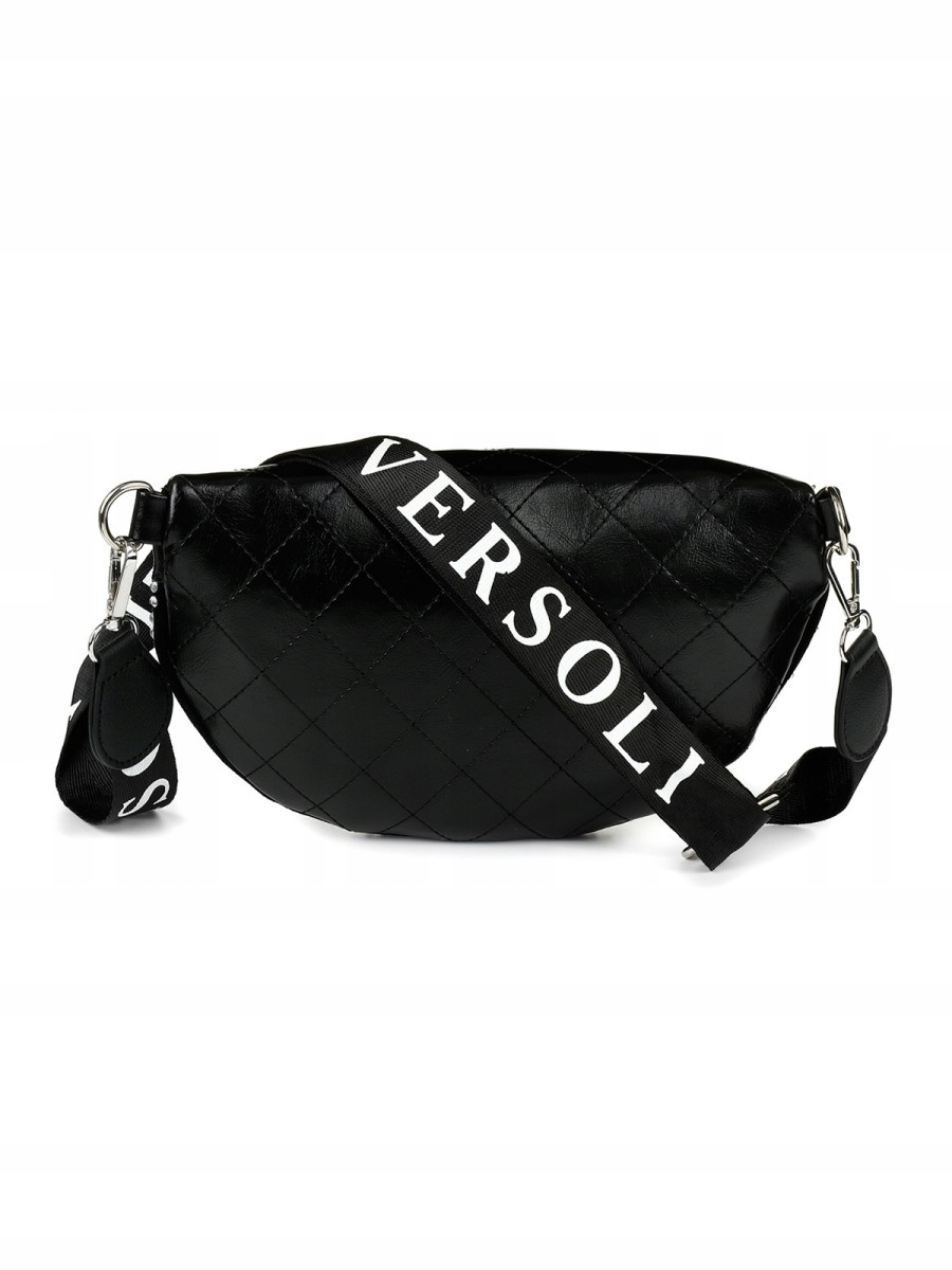 nerka VERSOLI na bark CZARNE dżety DUŻA torebka Model TO-7-2