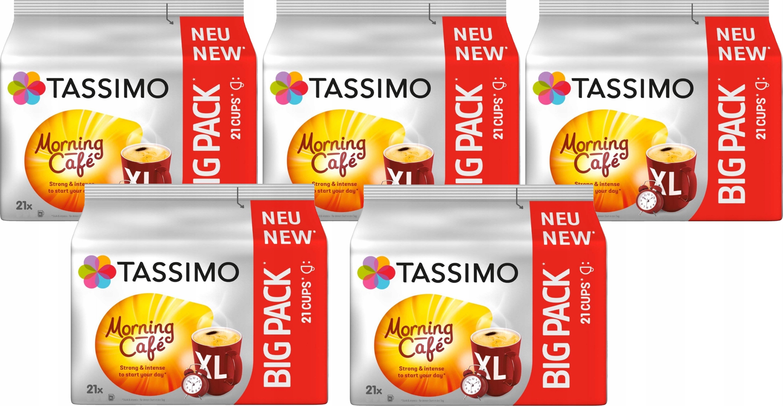 Levně Kapsle Tassimo Jacobs Morning Cafe Strong XL 5 x 21 kusů
