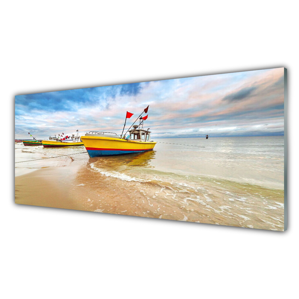 

Obraz na ścianę 125x50 Łódki Plaża Morze Krajobraz
