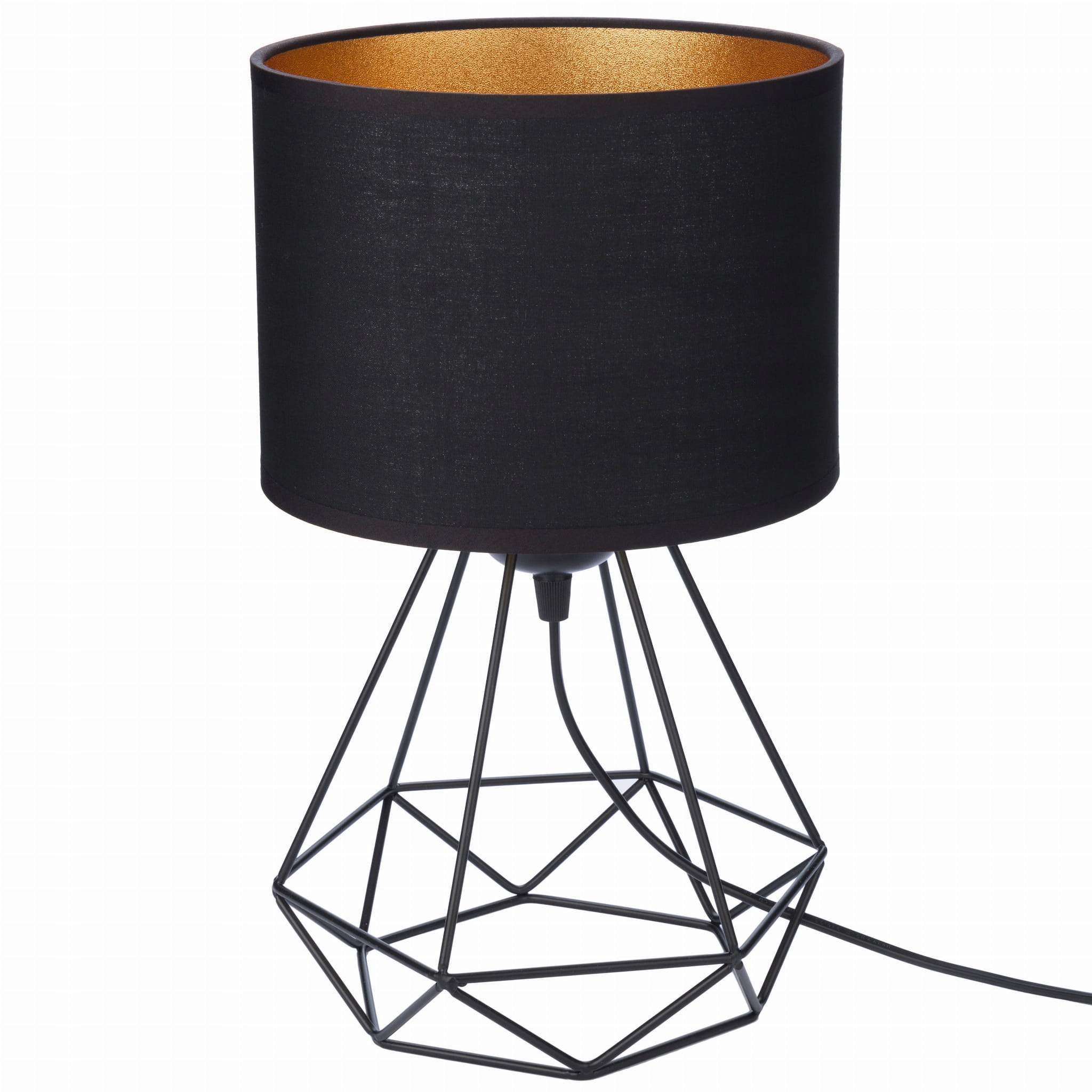 Lampka nocna czarny stelaż czarny abażur Oro