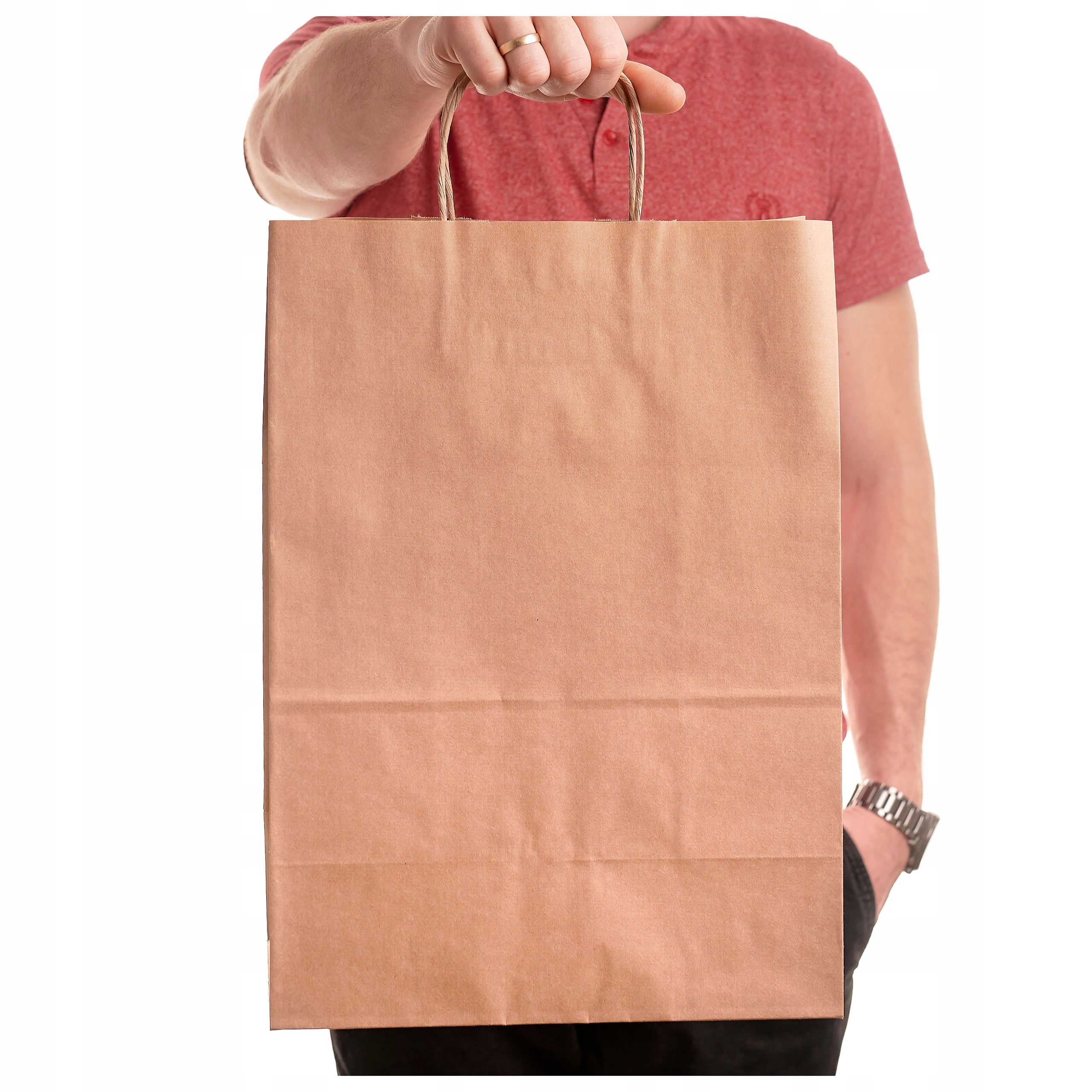 

Torby papierowe pod nadruk Brązowe 30x17x42 100szt