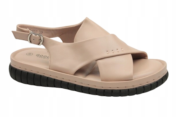 Sandály SZ-057 40 Béžové Ploché Pohodlné Na Léto Měkká stélka