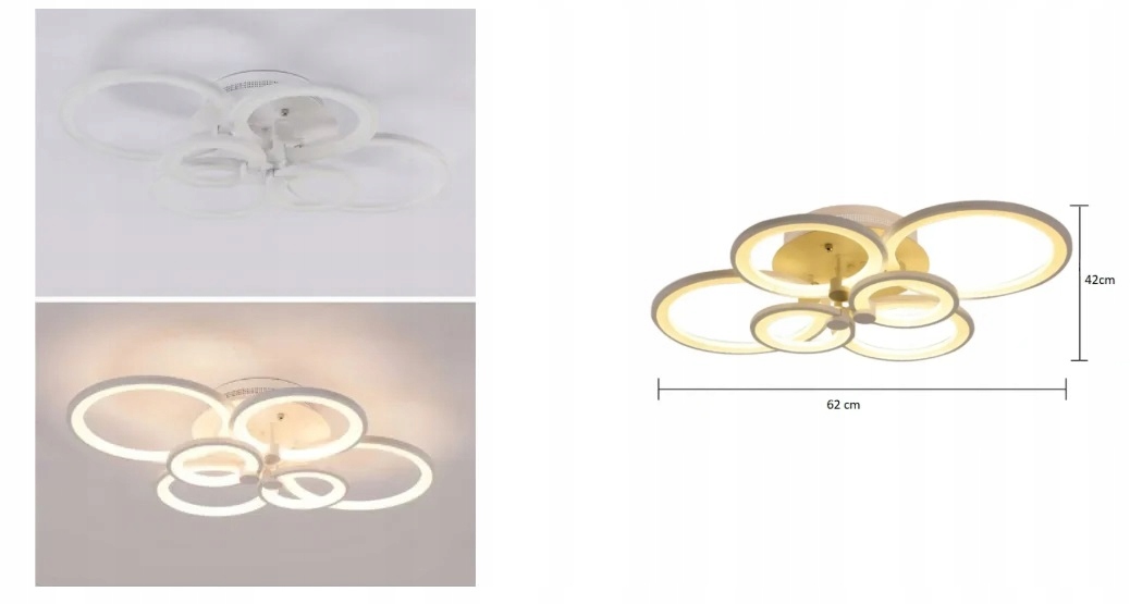 LAMPA LED PLAFON SUFIT ŻYRANDOL PILOT 130W 6xRING Kod producenta 6bk