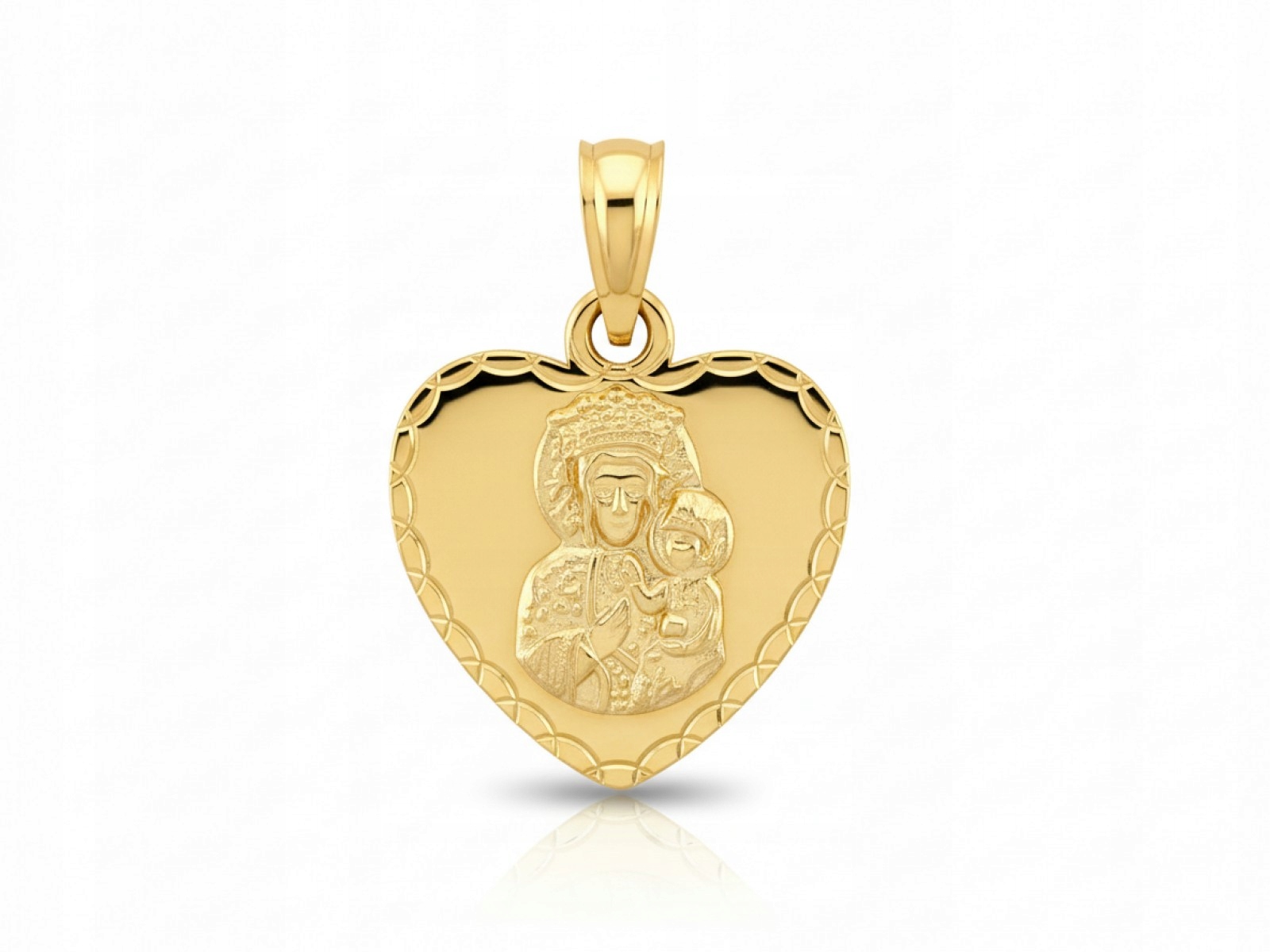 Zlatý medailonek 585 Srdce s Pannou Marií Čenstochovskou 0.70 g Srdíčko