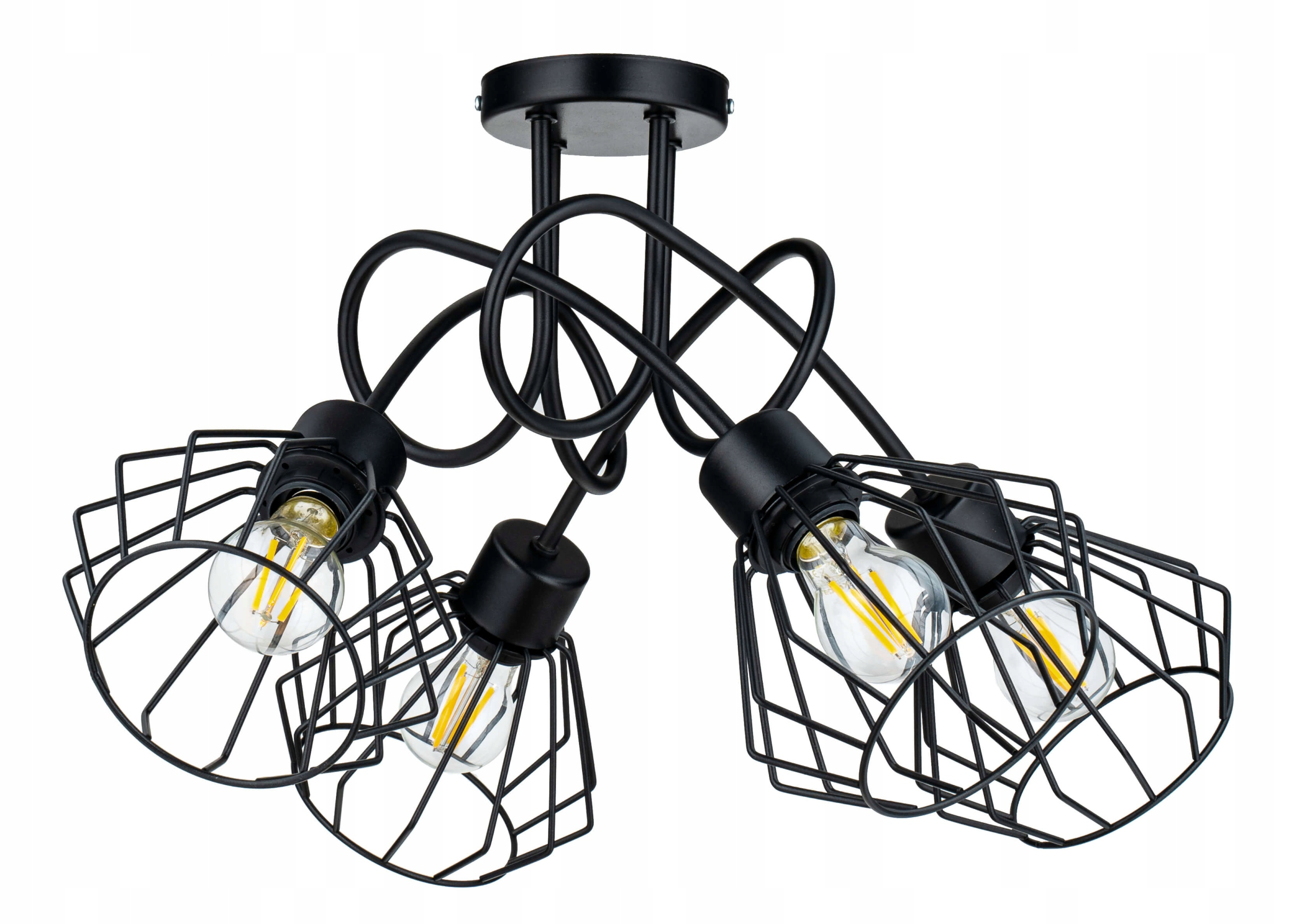 

Lampa Wisząca Sufitowa Loft 4x Brylant Czarny